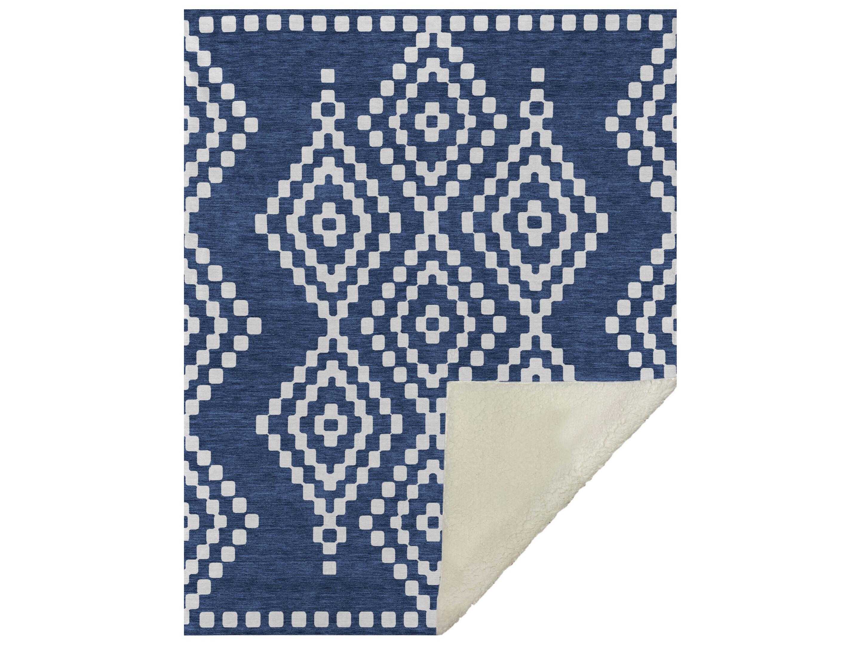 Dalyn Sherpa Blue Polyester Throw