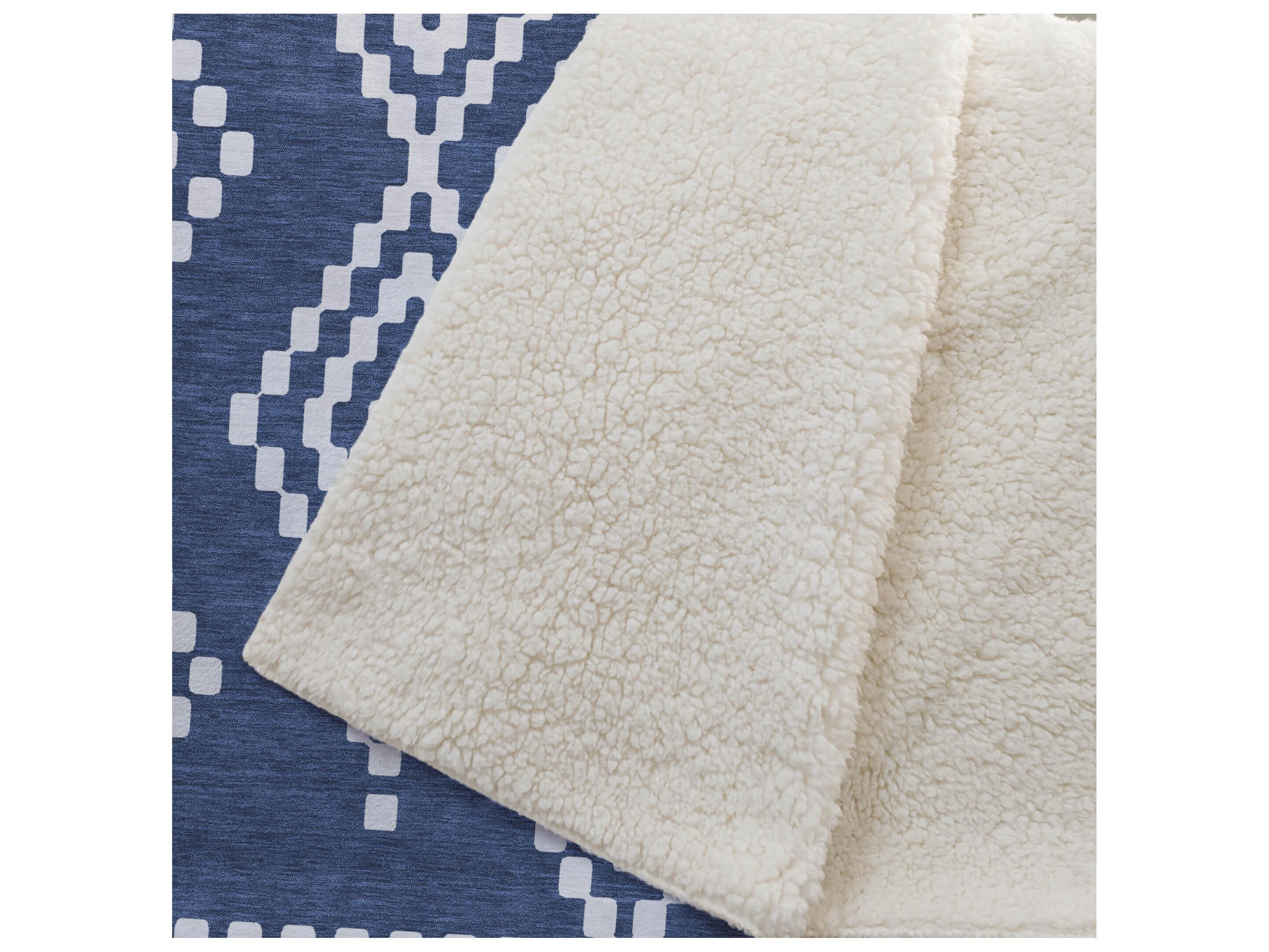 Dalyn Sherpa Blue Polyester Throw