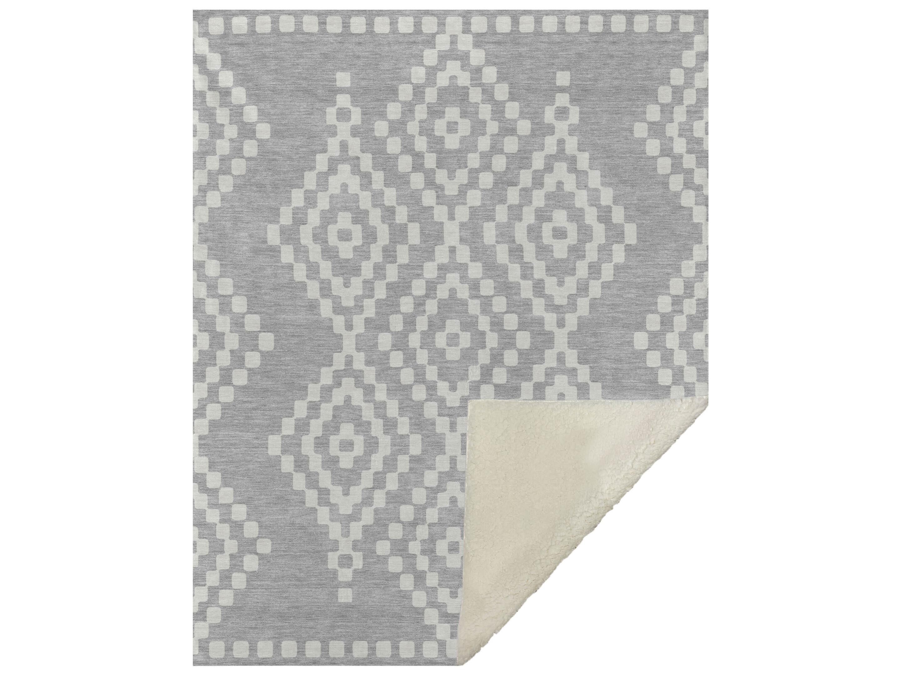 Dalyn Sherpa Gray Polyester Throw