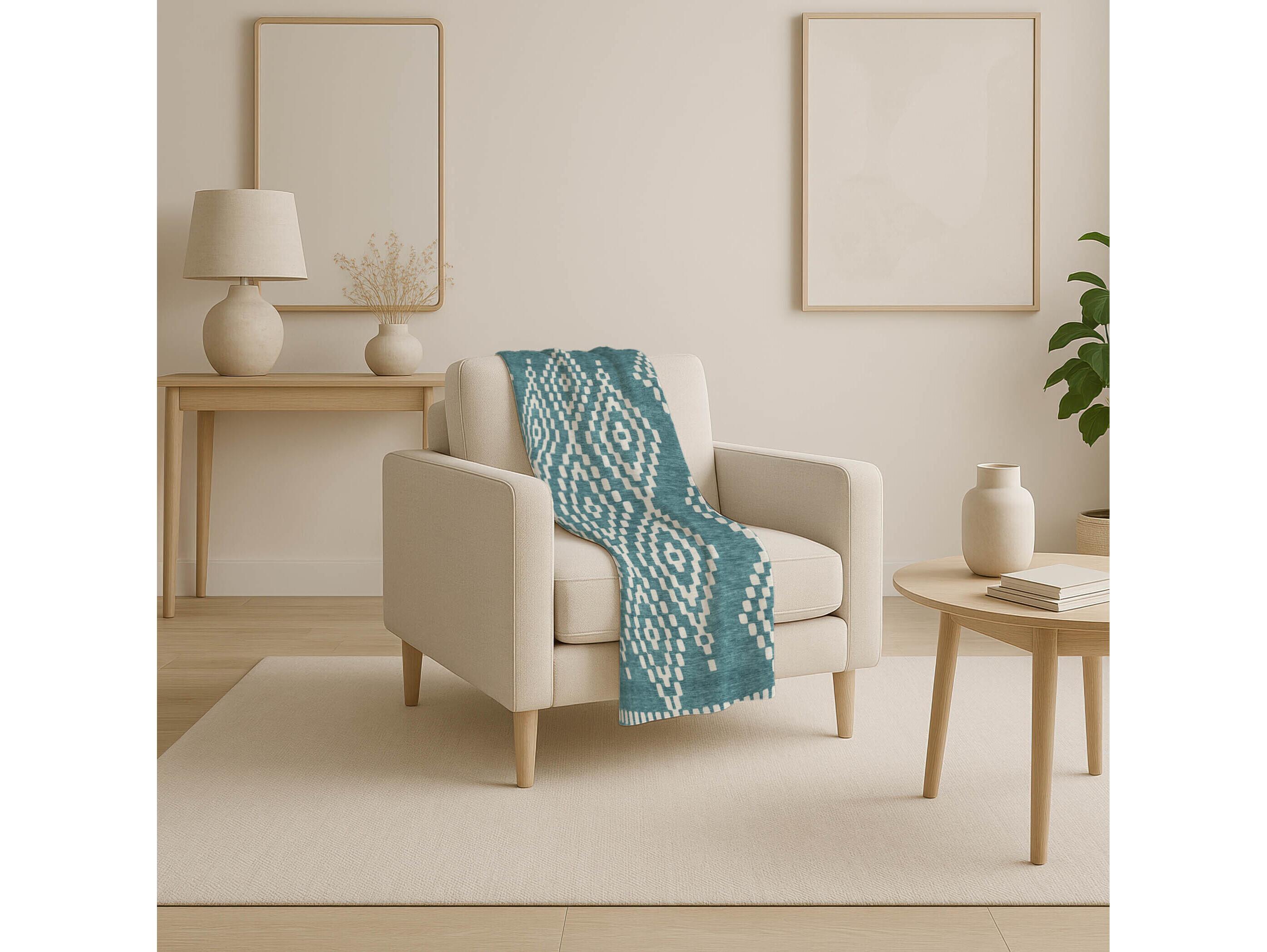 Dalyn Sherpa Teal Polyester Throw