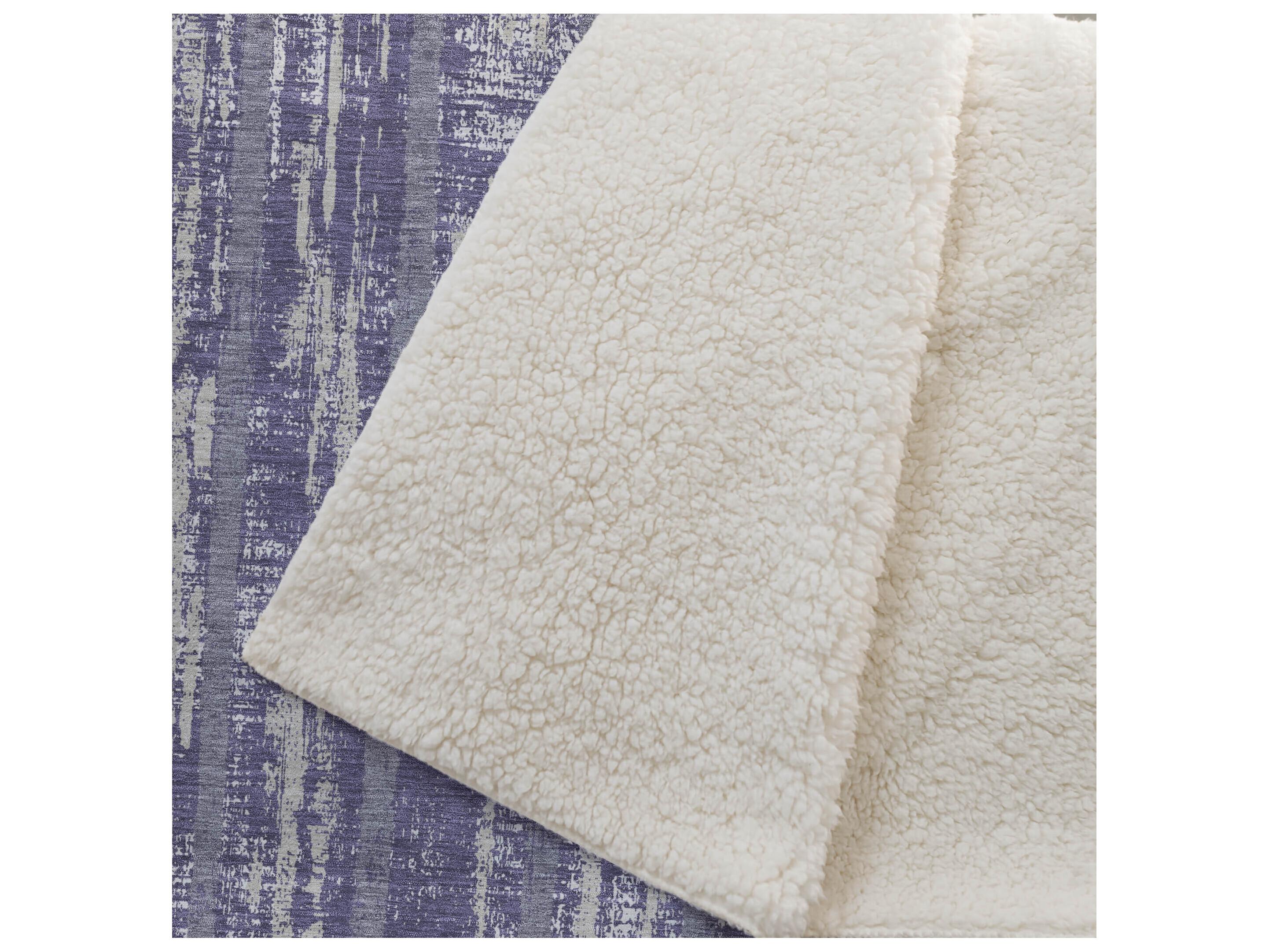 Dalyn Sherpa Purple Polyester Throw