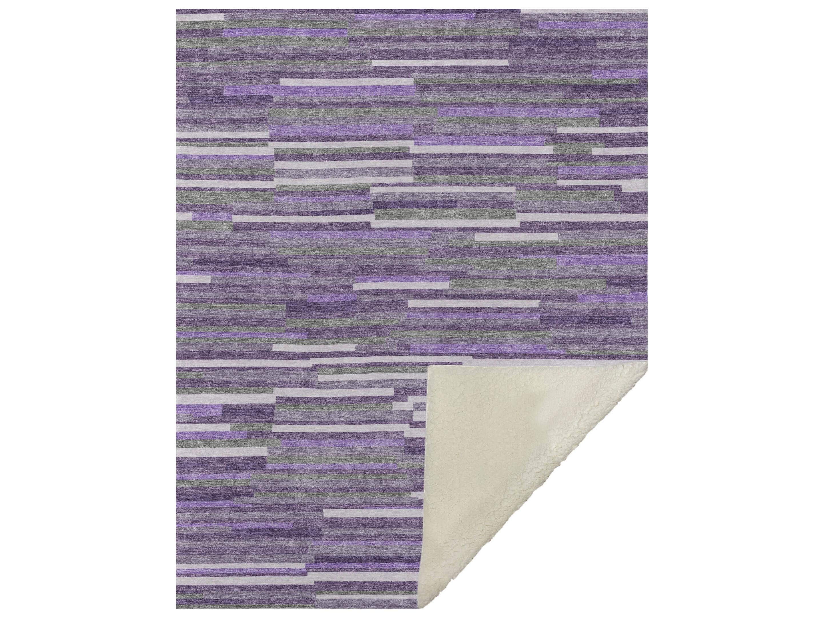 Dalyn Sherpa Purple Polyester Throw