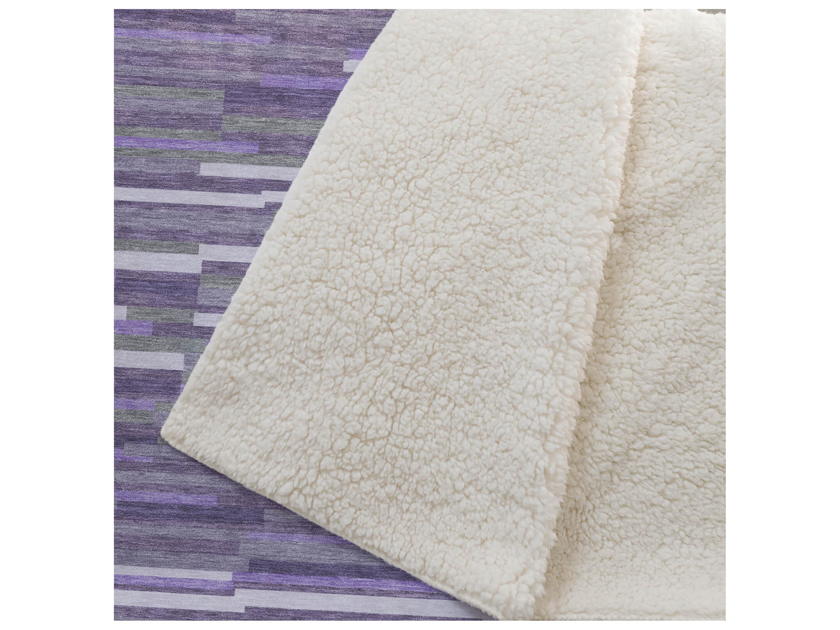 Dalyn Sherpa Purple Polyester Throw