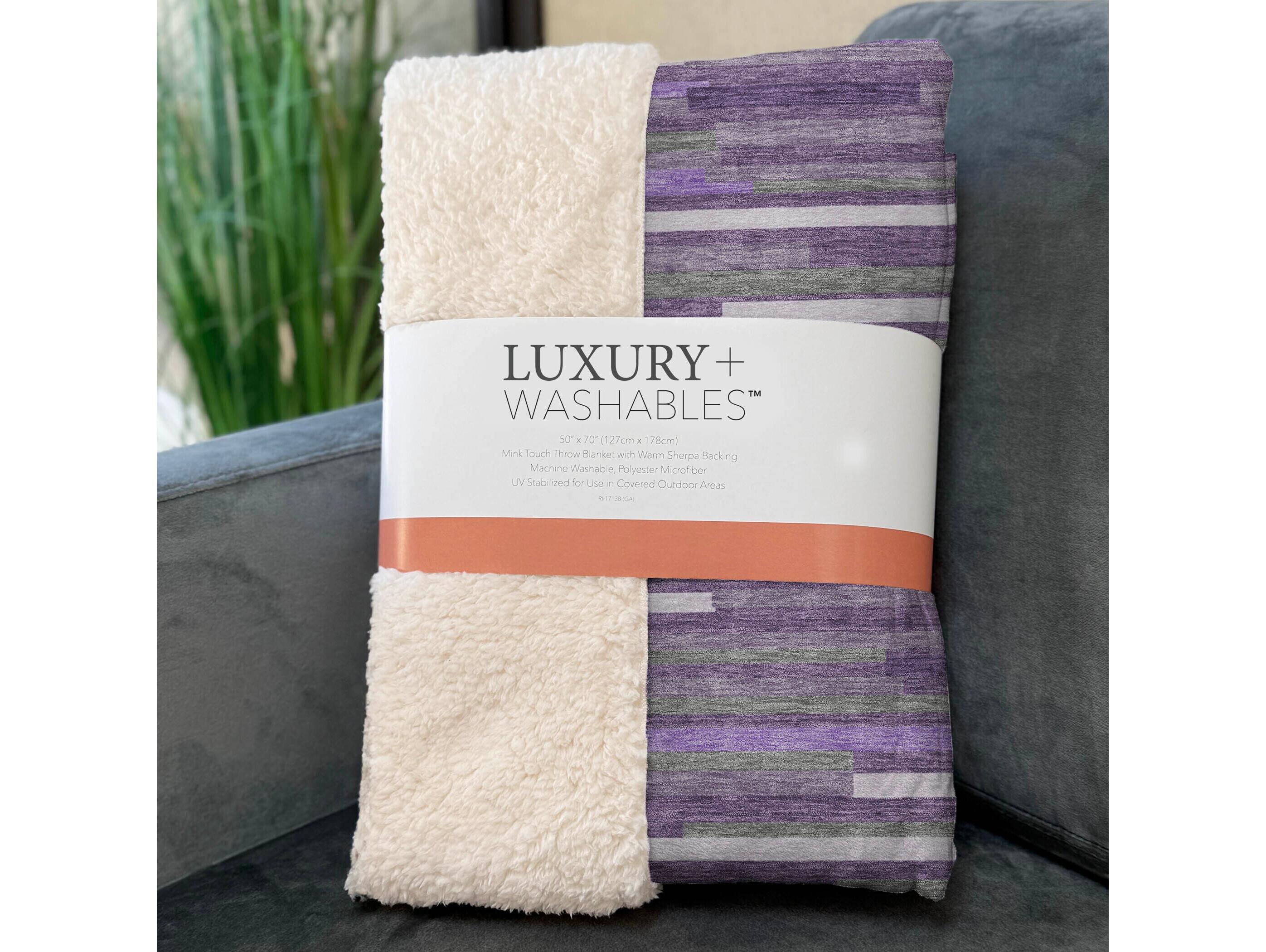 Dalyn Sherpa Purple Polyester Throw