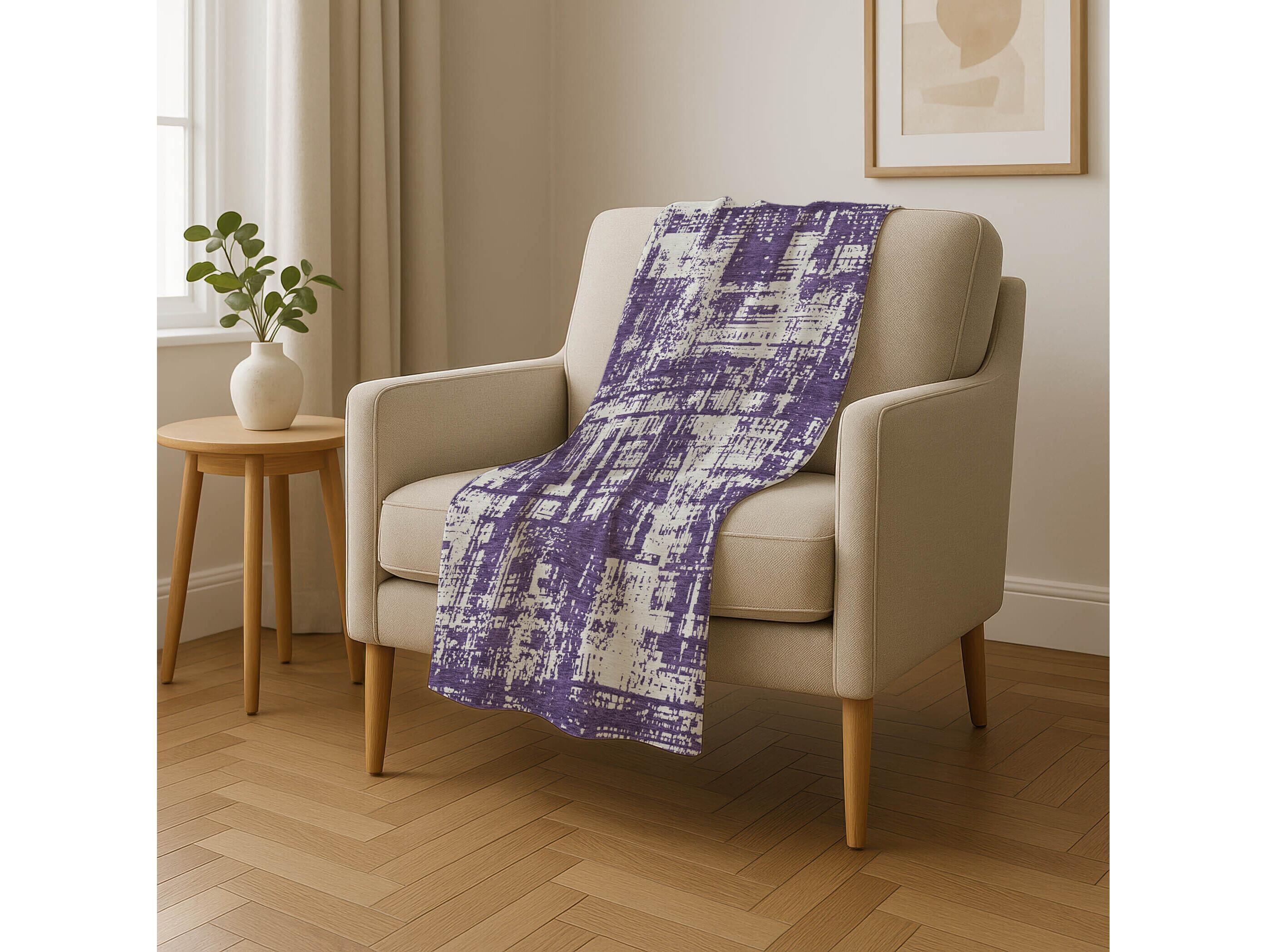 Dalyn Sherpa Purple Polyester Throw