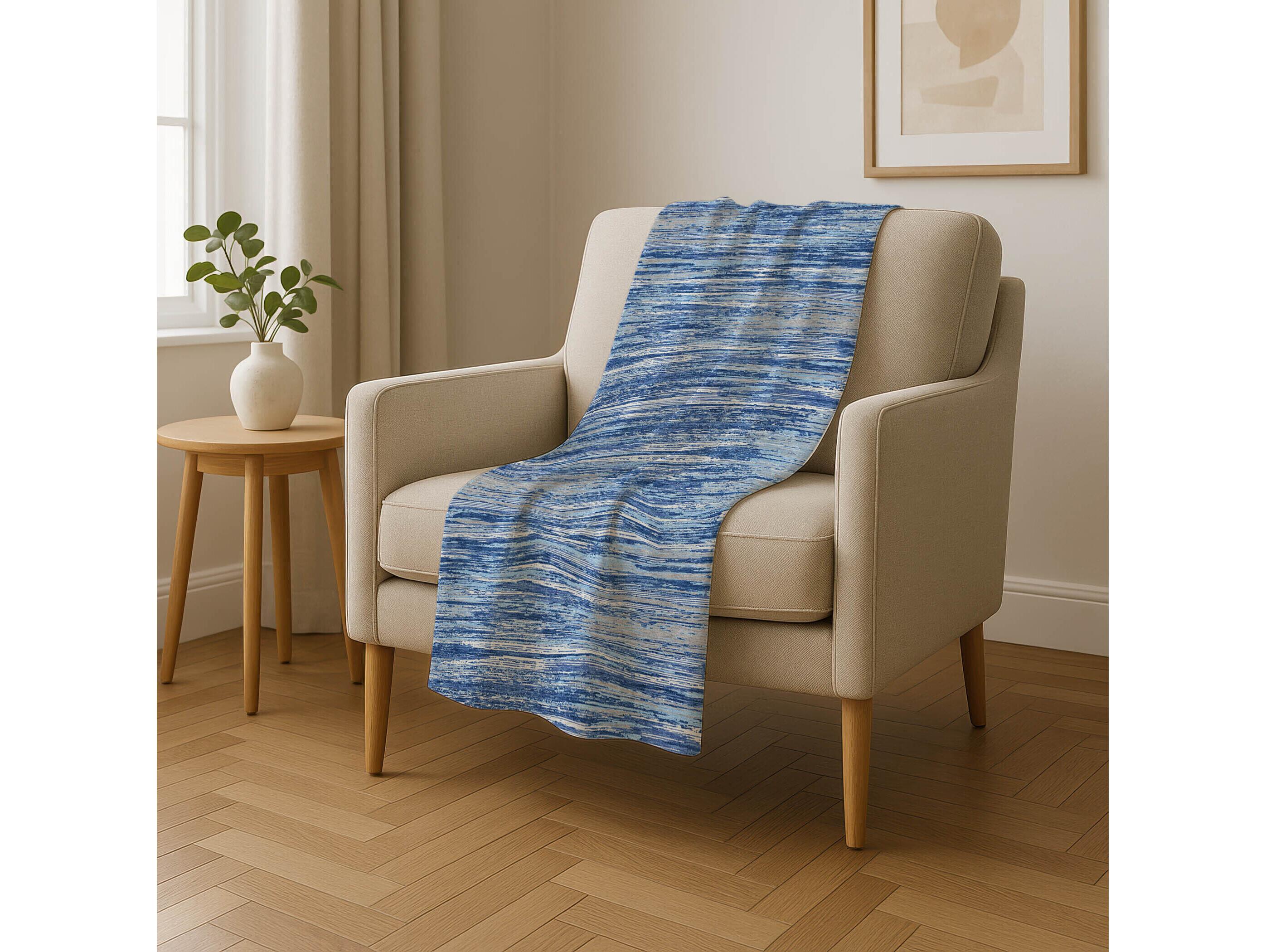 Dalyn Sherpa Blue Polyester Throw