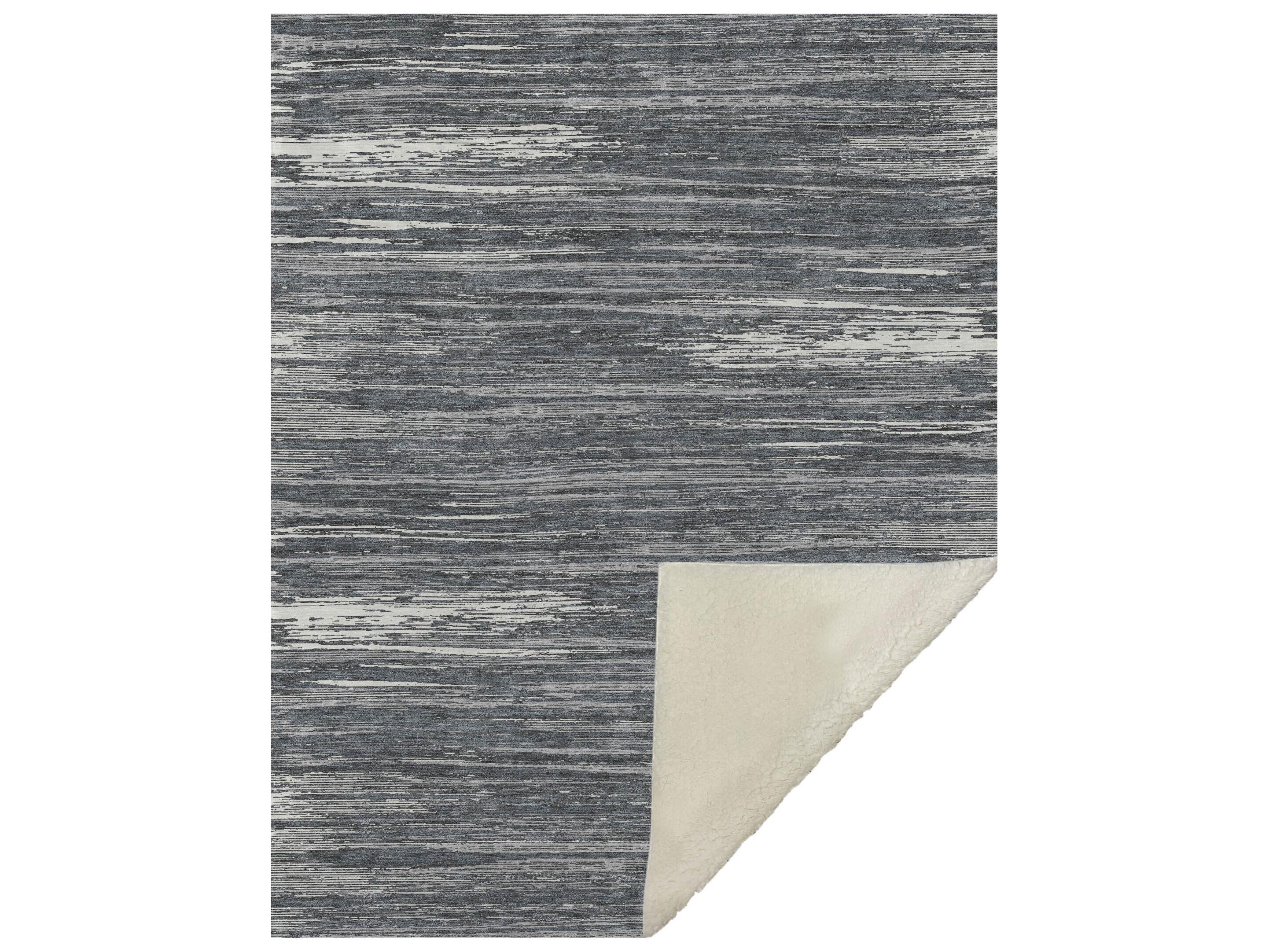 Dalyn Sherpa Gray Polyester Throw