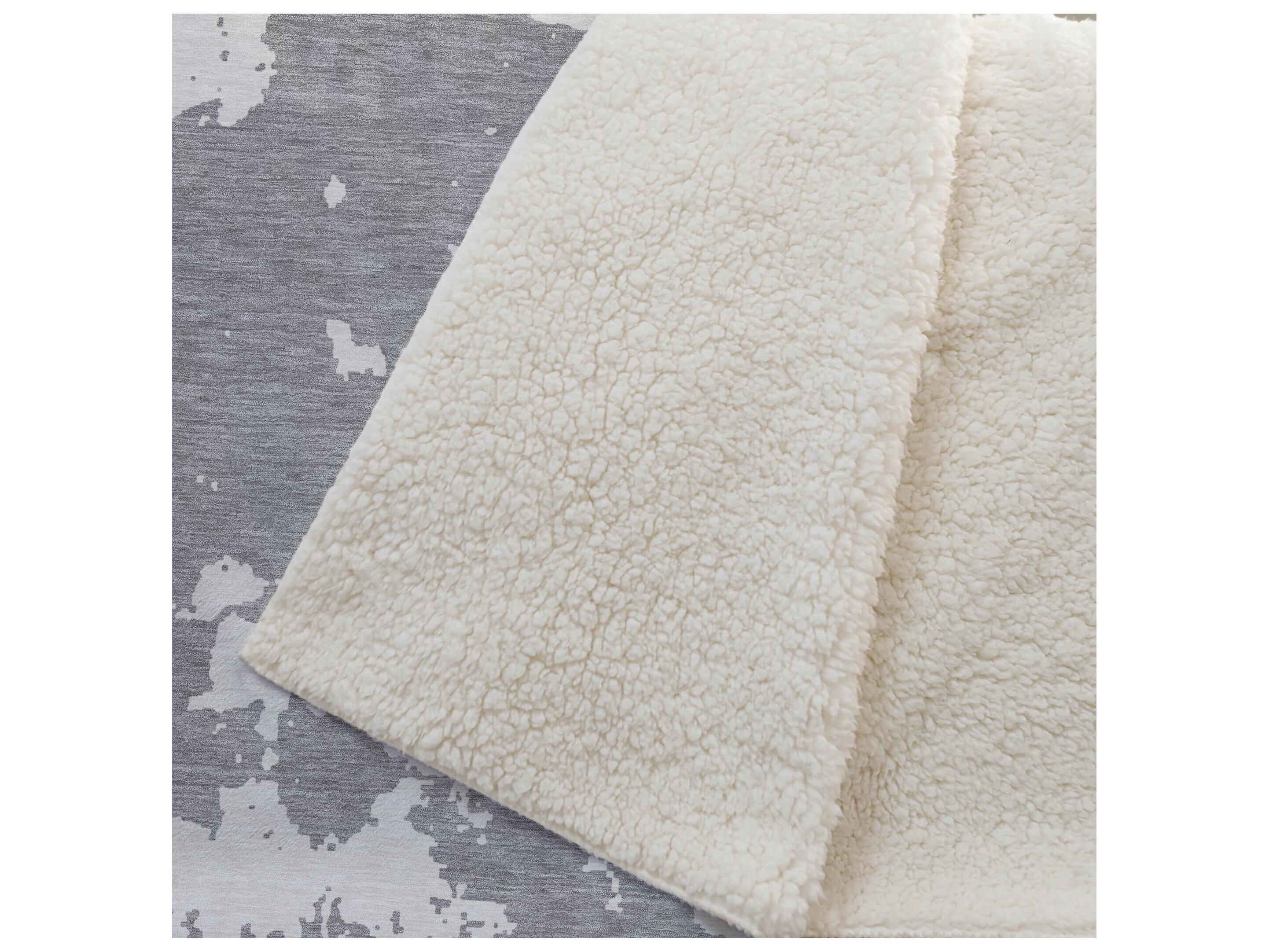 Dalyn Sherpa Gray Polyester Throw