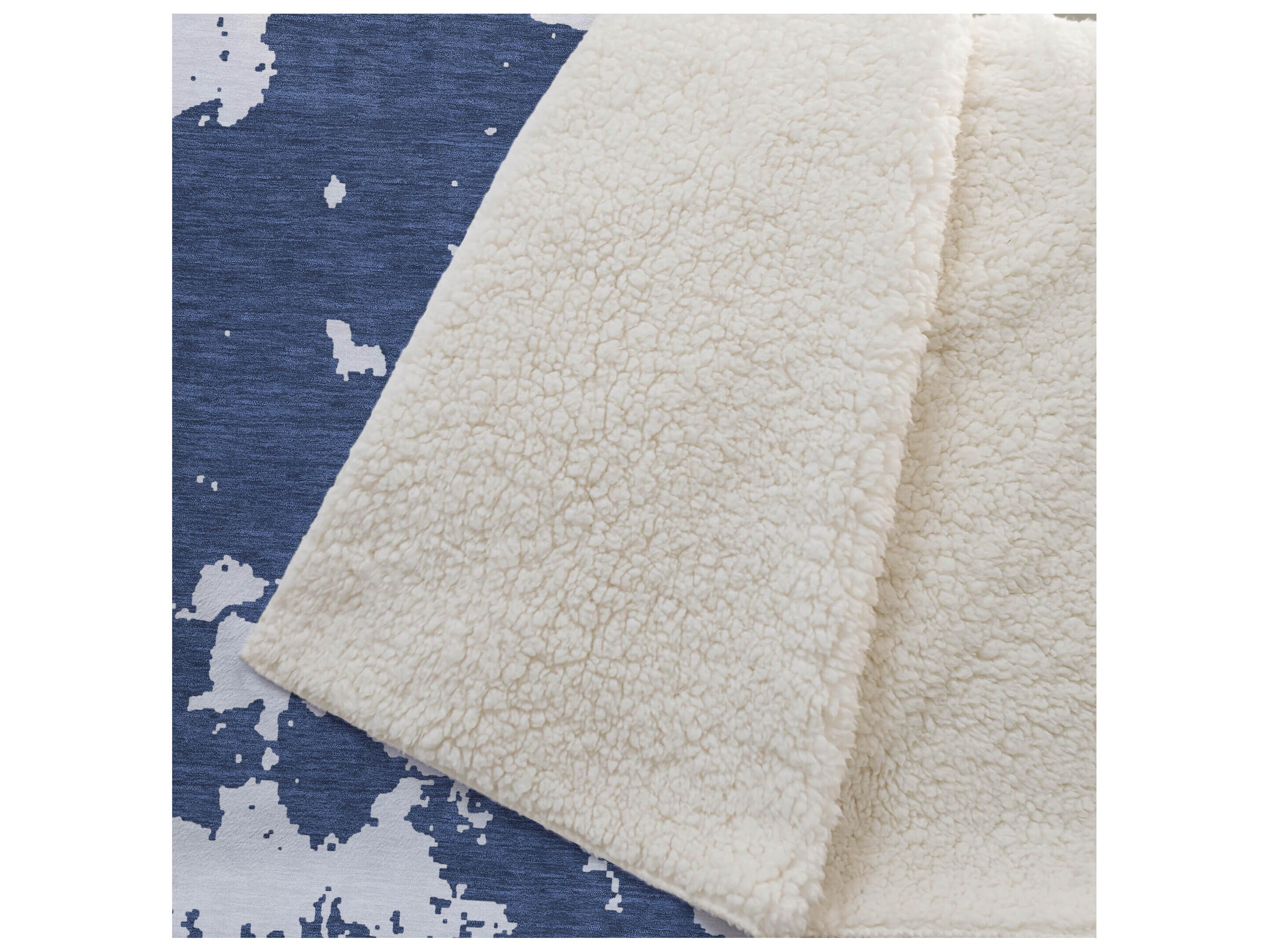 Dalyn Sherpa Blue Polyester Throw