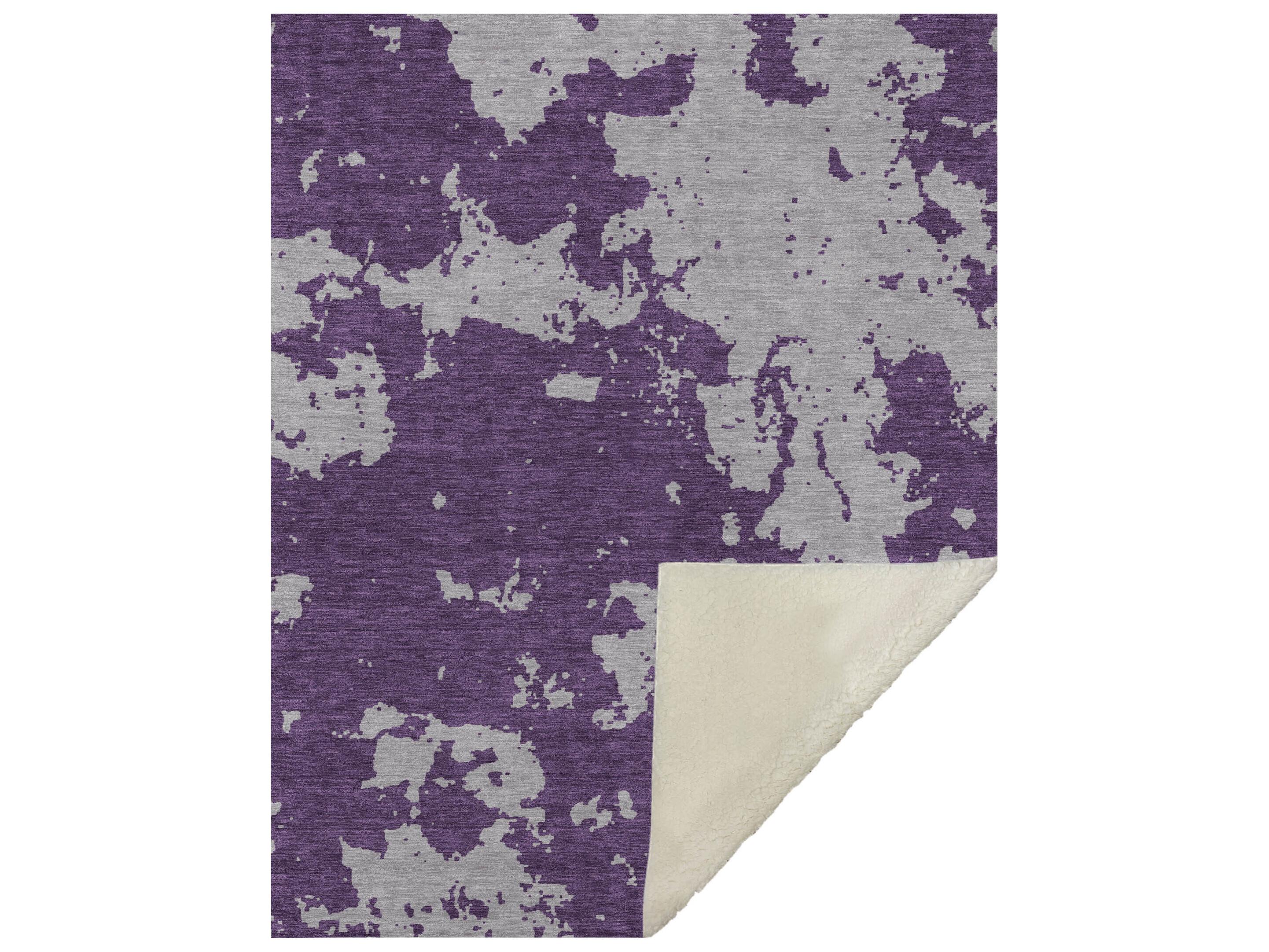 Dalyn Sherpa Purple Polyester Throw