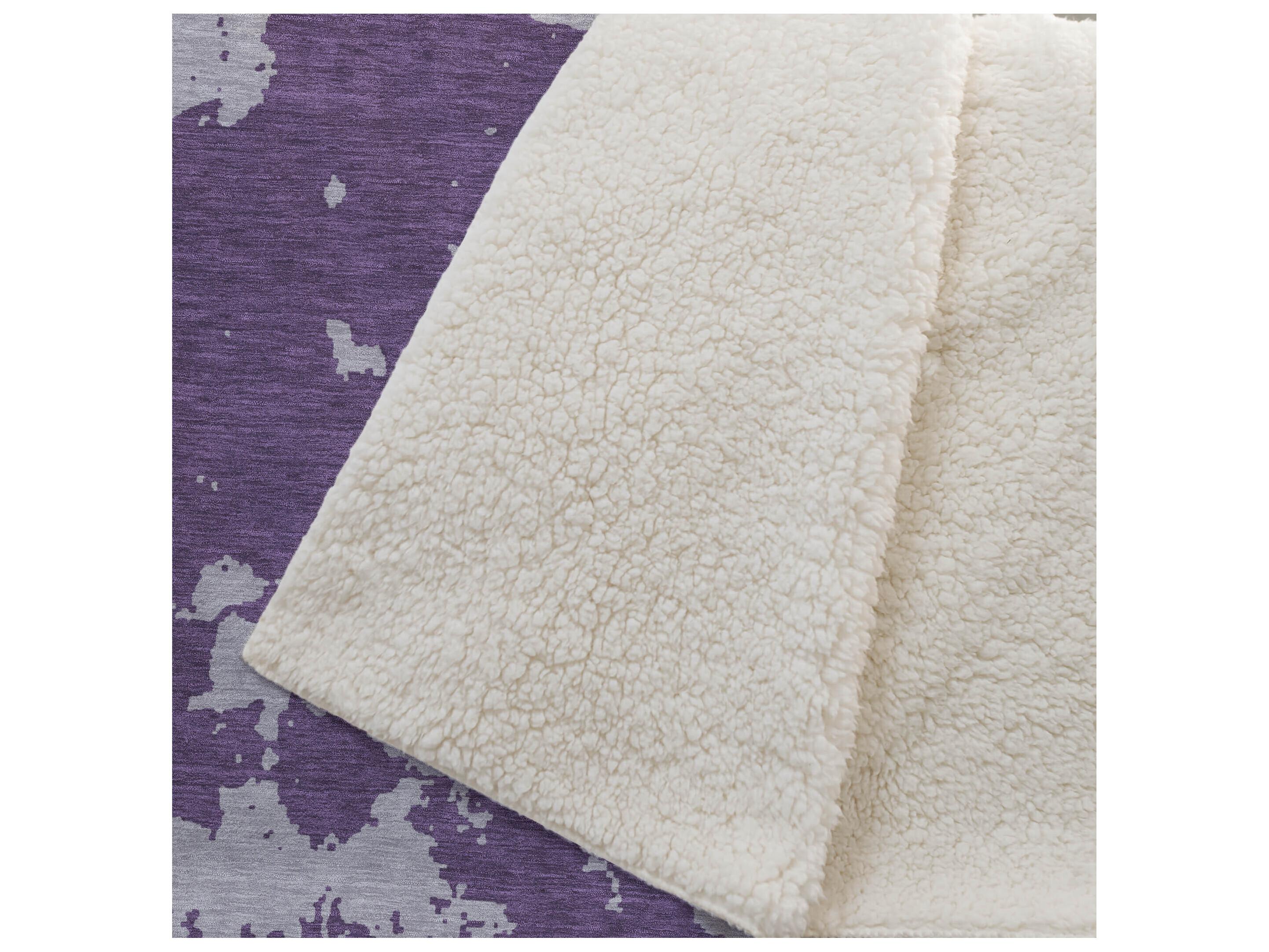 Dalyn Sherpa Purple Polyester Throw