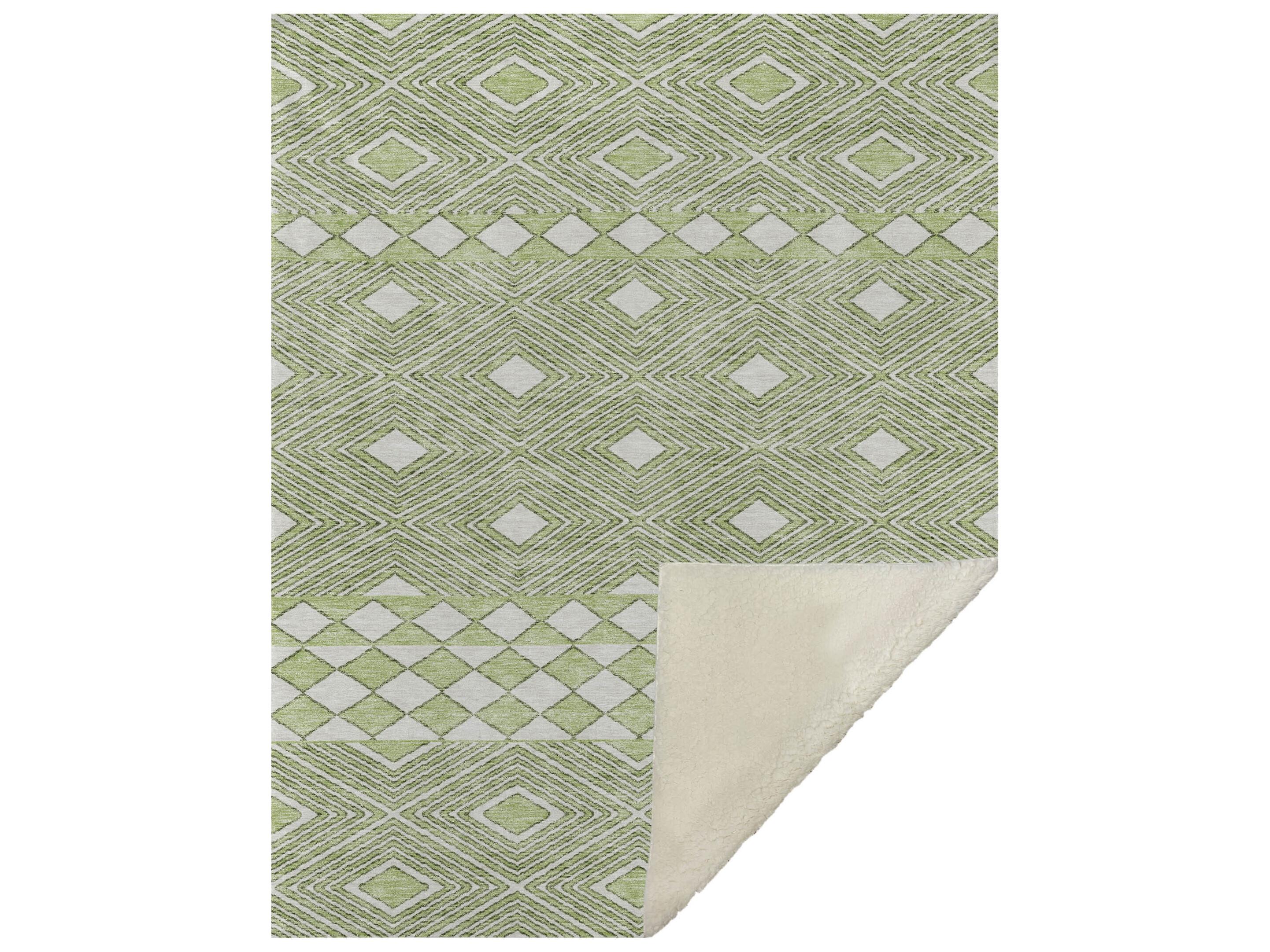 Dalyn Sherpa Green Polyester Throw