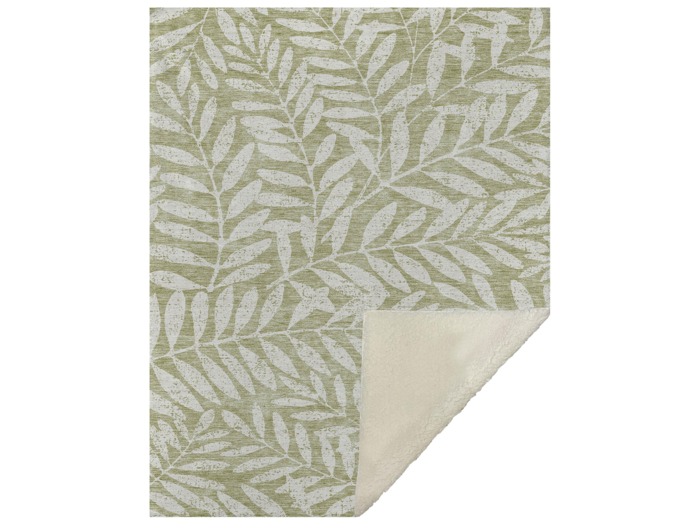 Dalyn Sherpa Green Polyester Throw