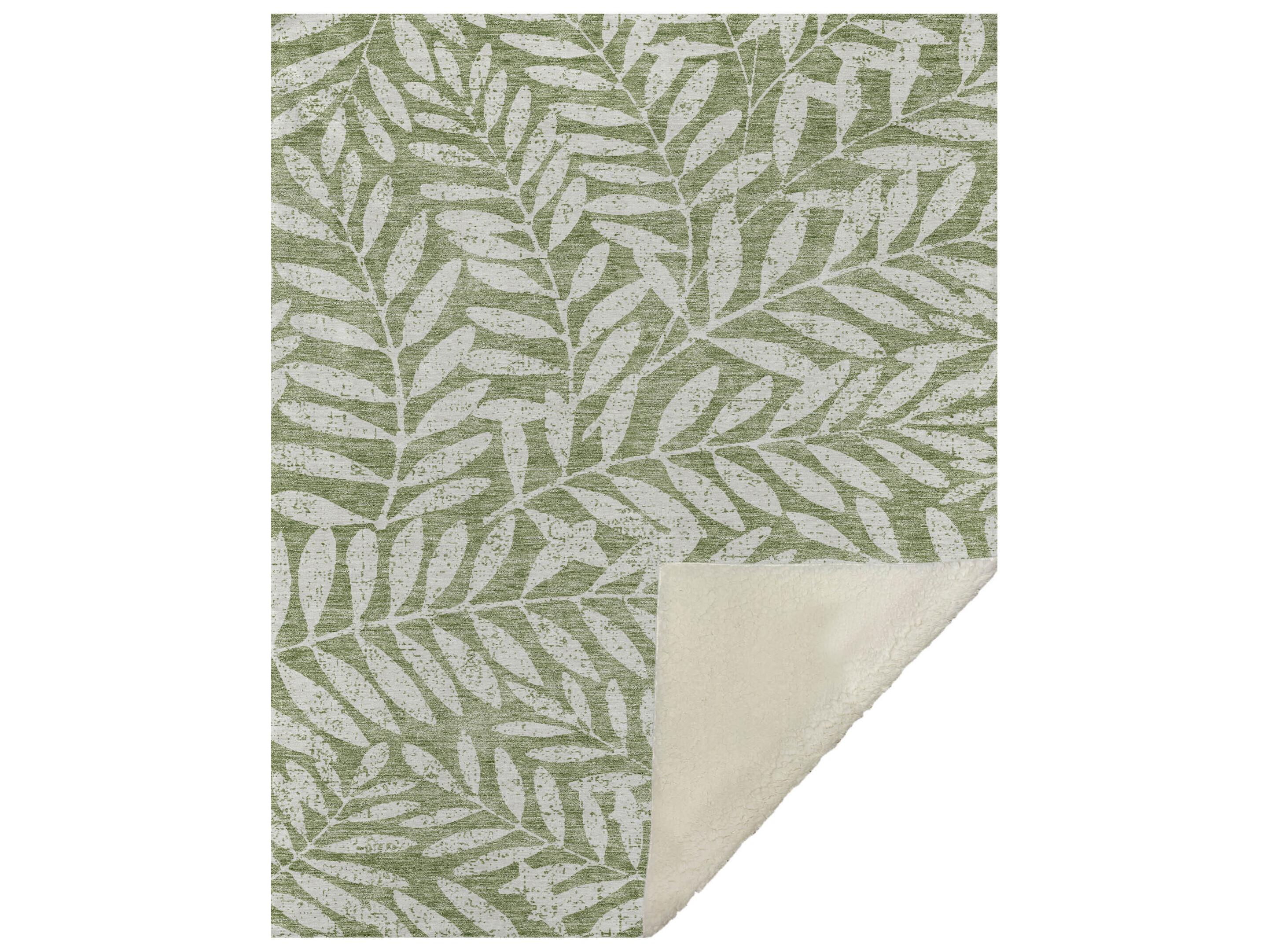 Dalyn Sherpa Green Polyester Throw