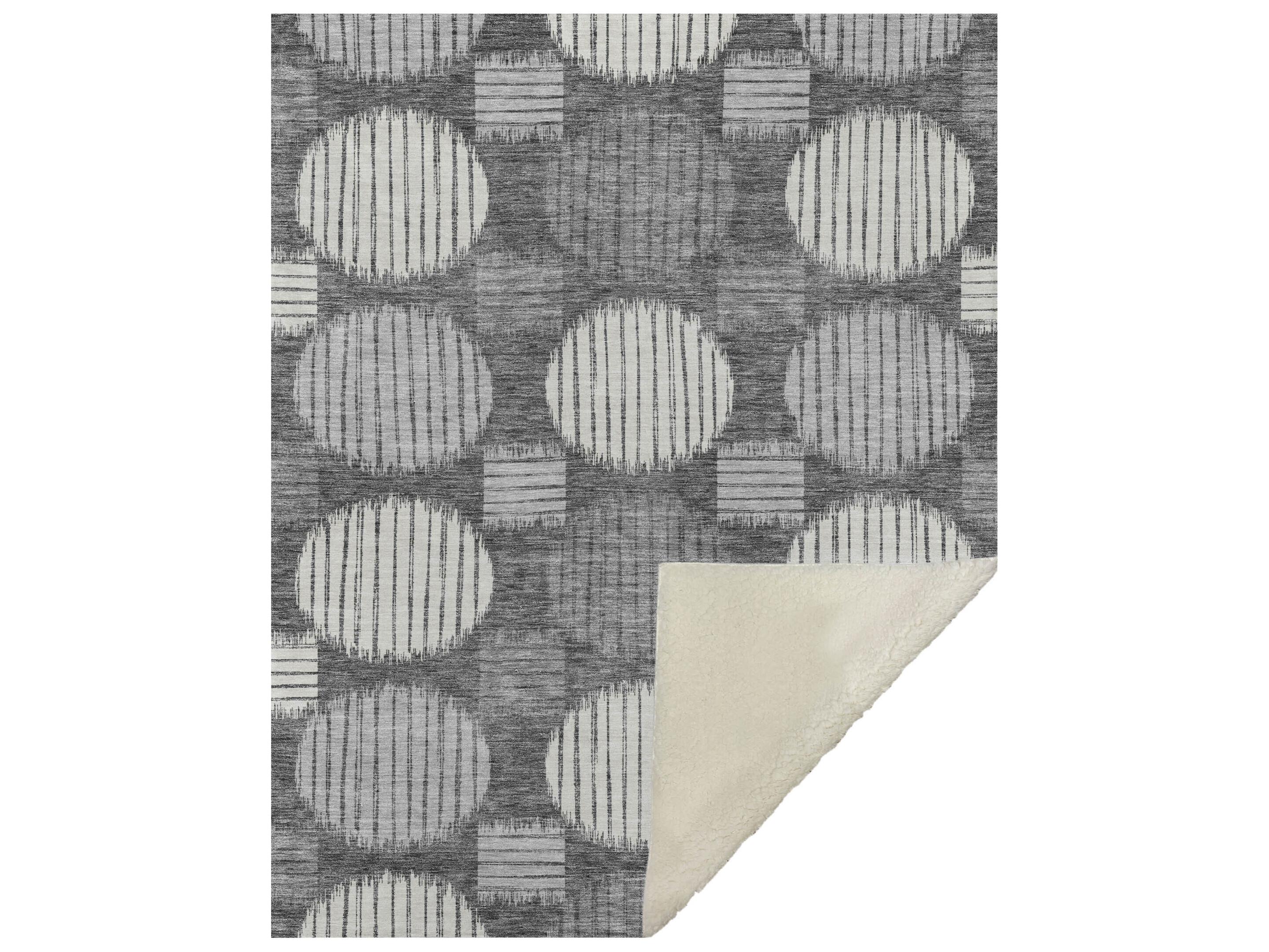 Dalyn Sherpa Gray Polyester Throw