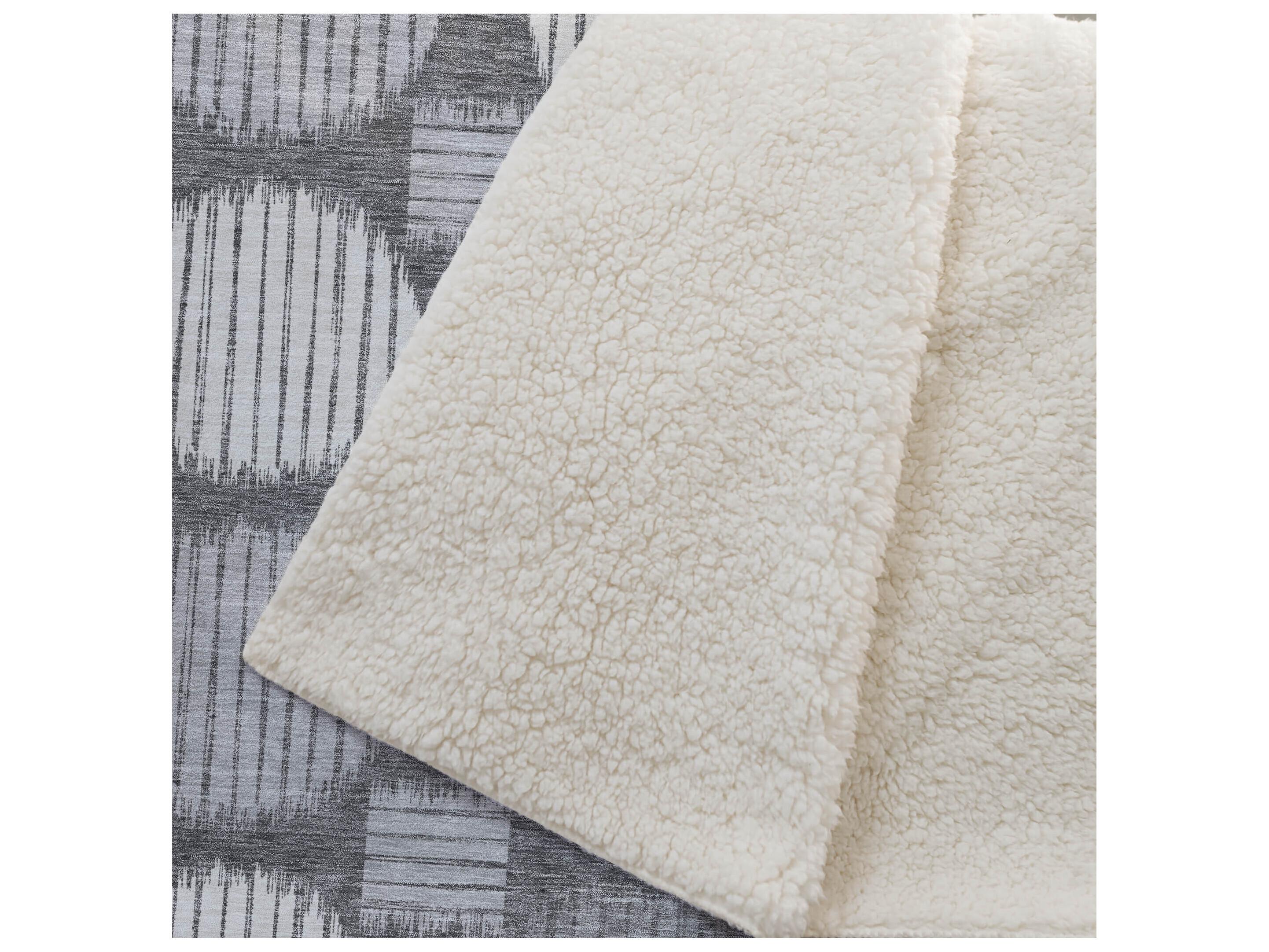 Dalyn Sherpa Gray Polyester Throw