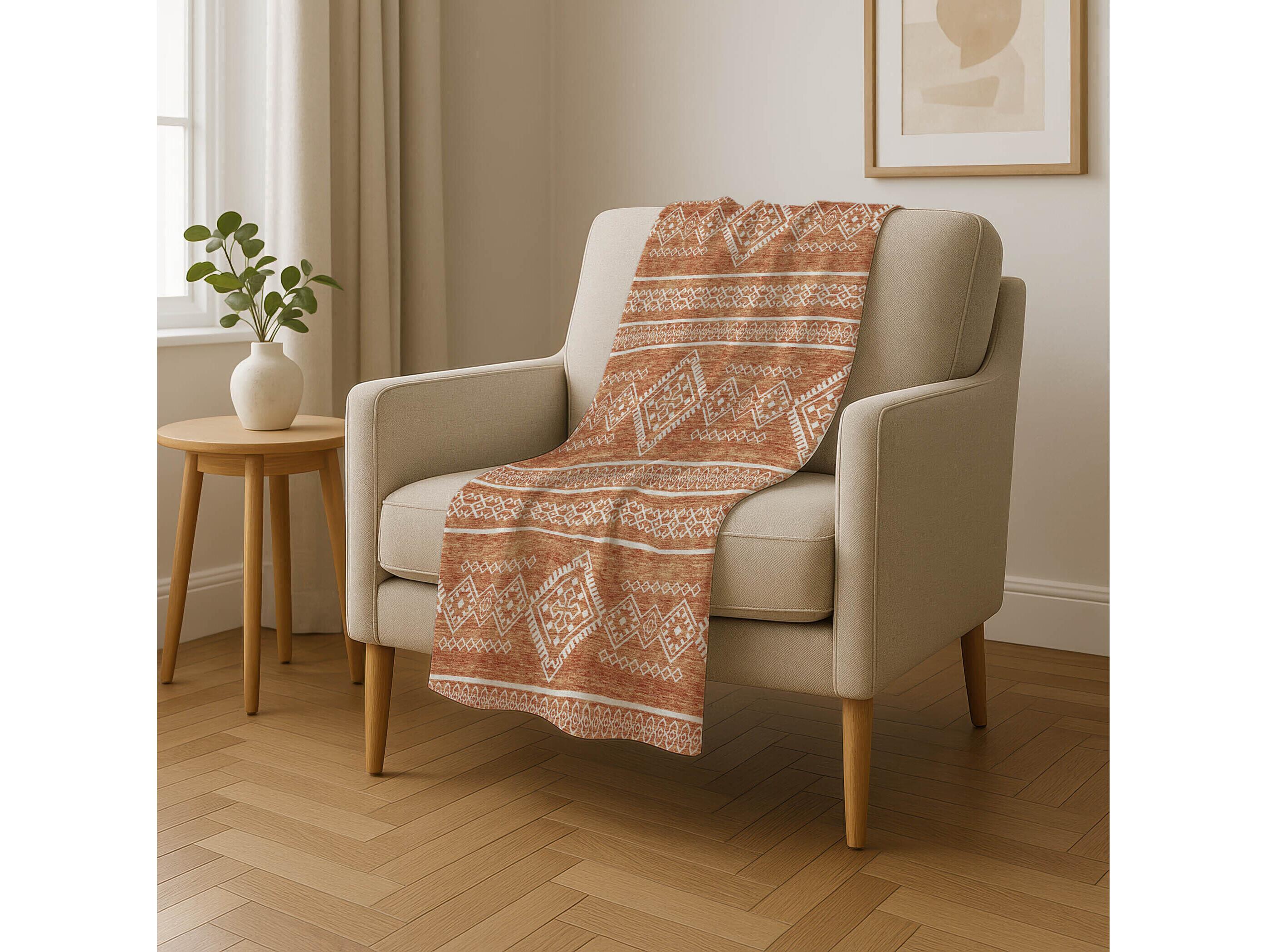 Dalyn Sherpa Orange Polyester Throw