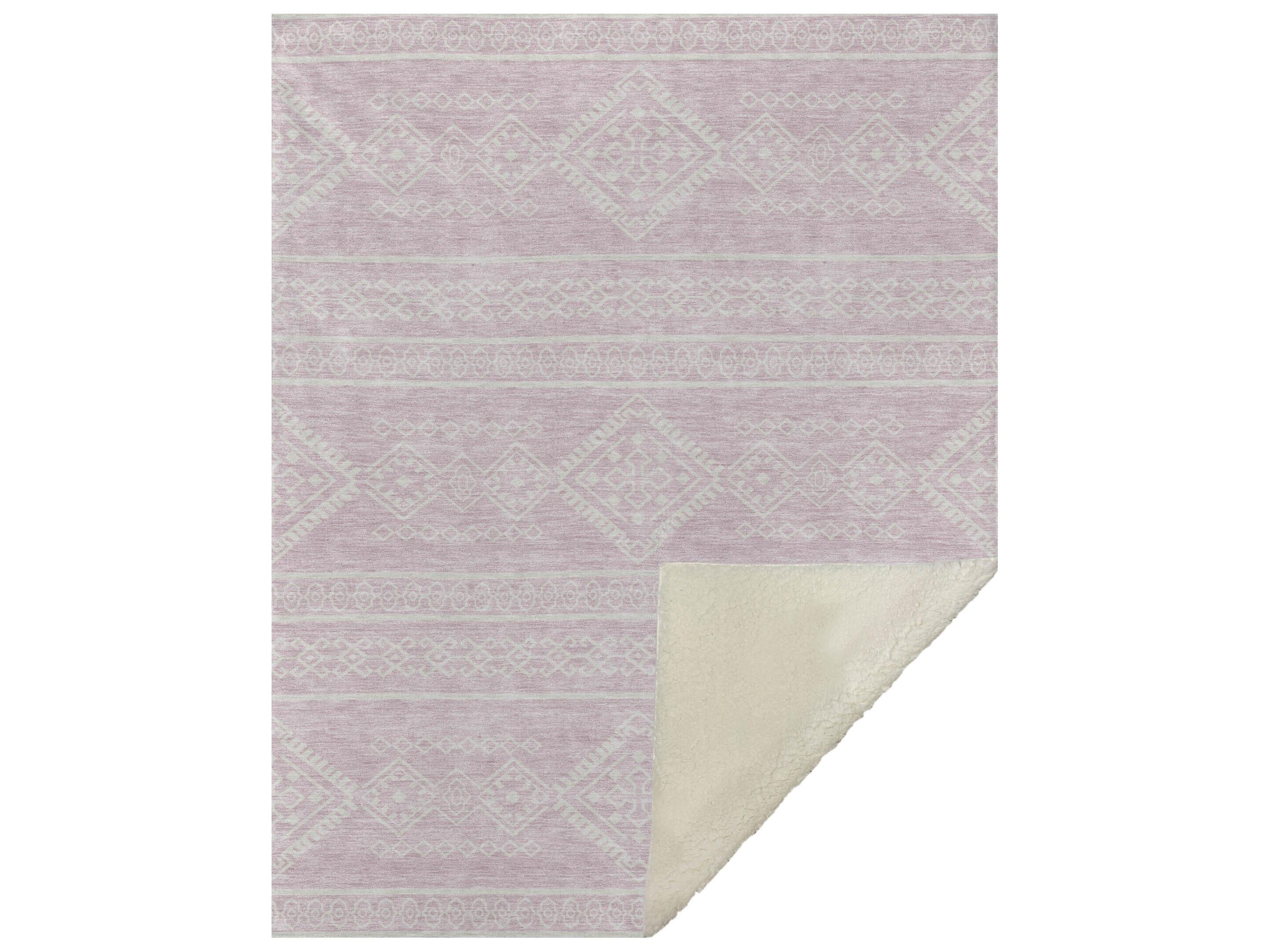 Dalyn Sherpa Pink Polyester Throw