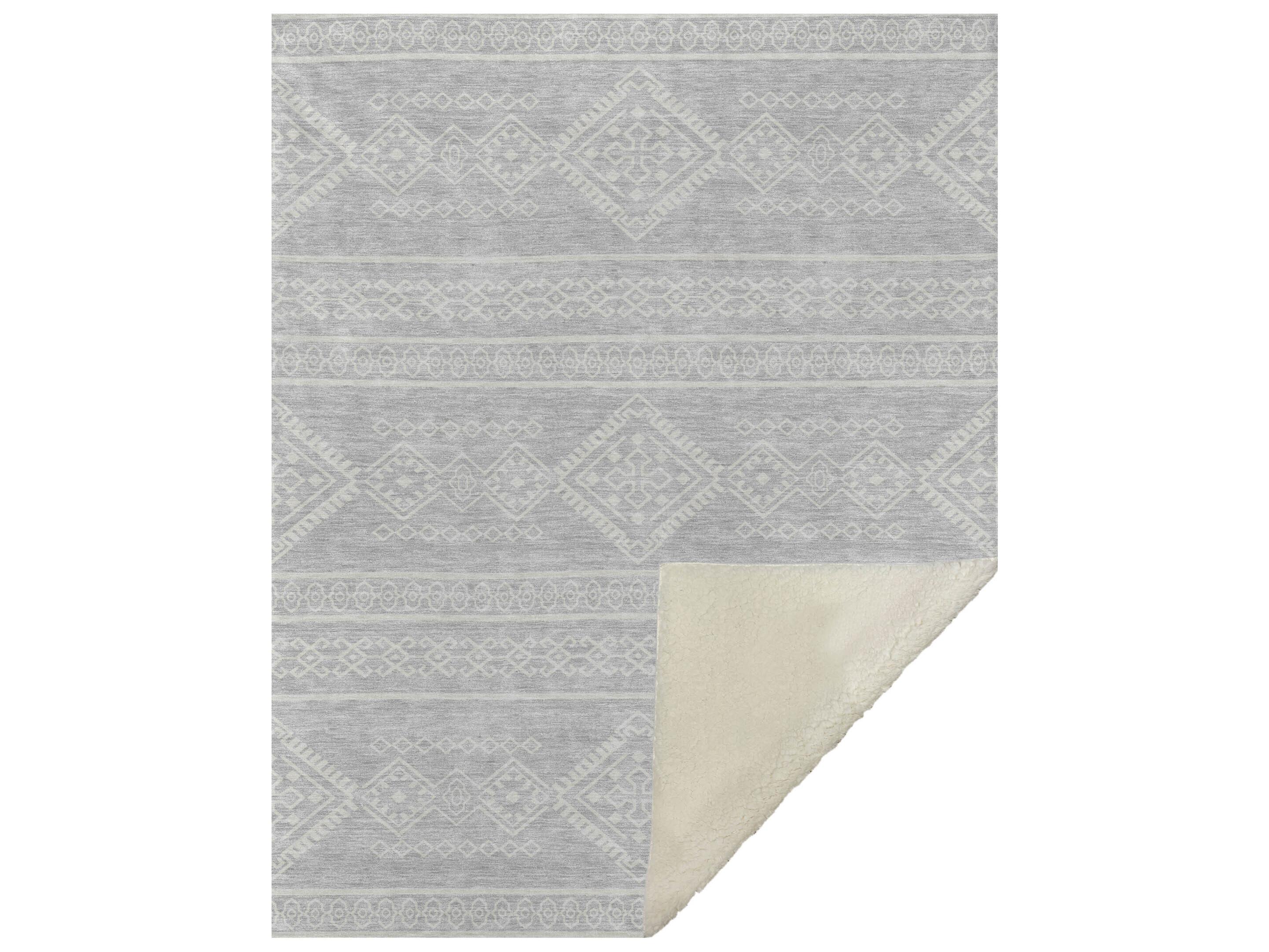 Dalyn Sherpa Gray Polyester Throw