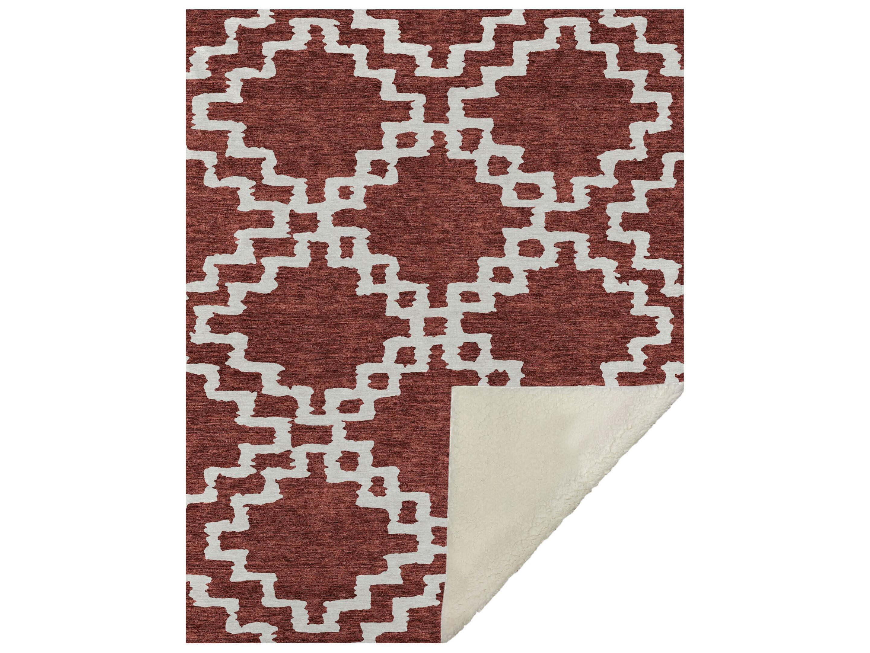 Dalyn Sherpa Red Polyester Throw