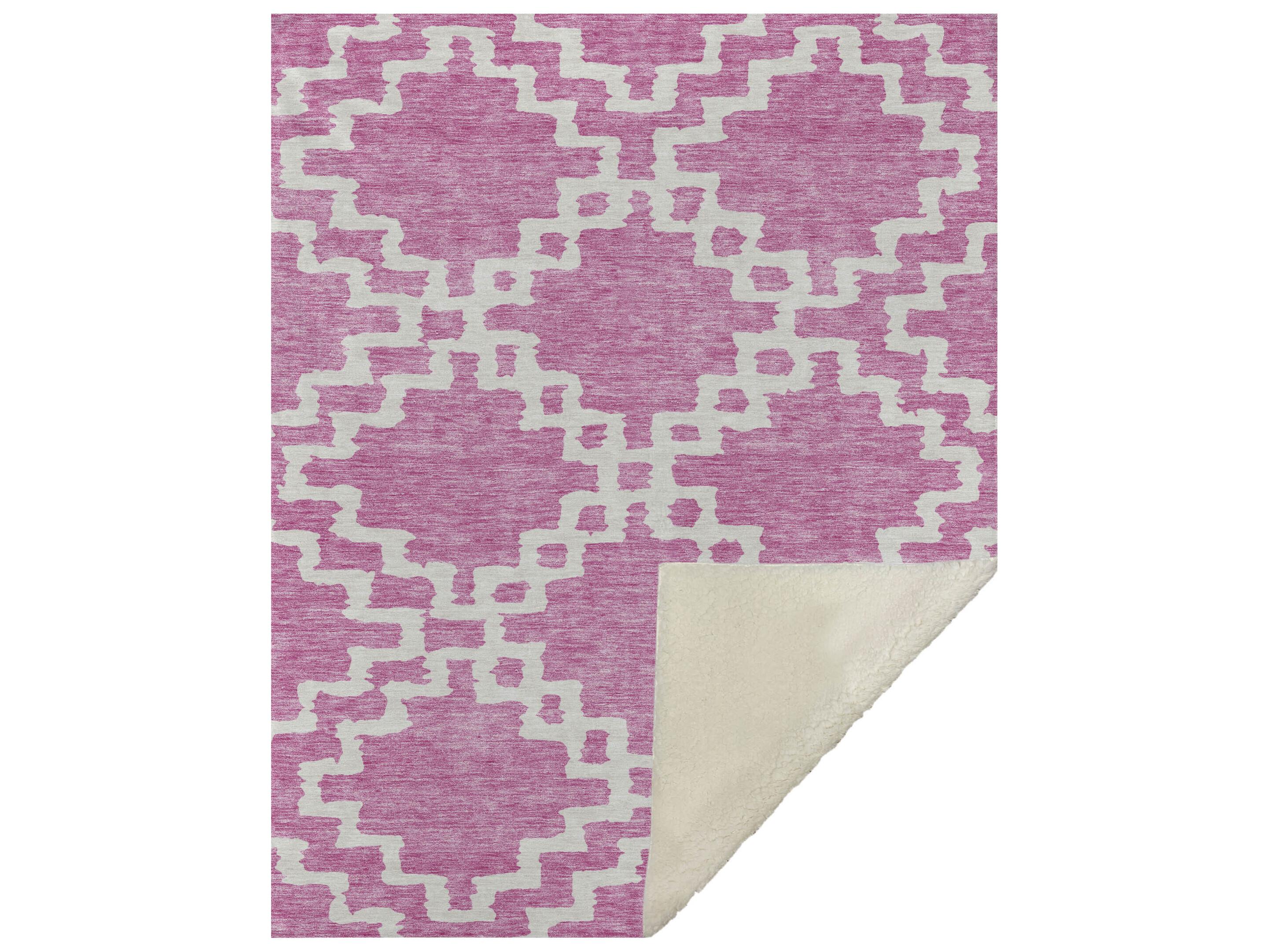 Dalyn Sherpa Pink Polyester Throw