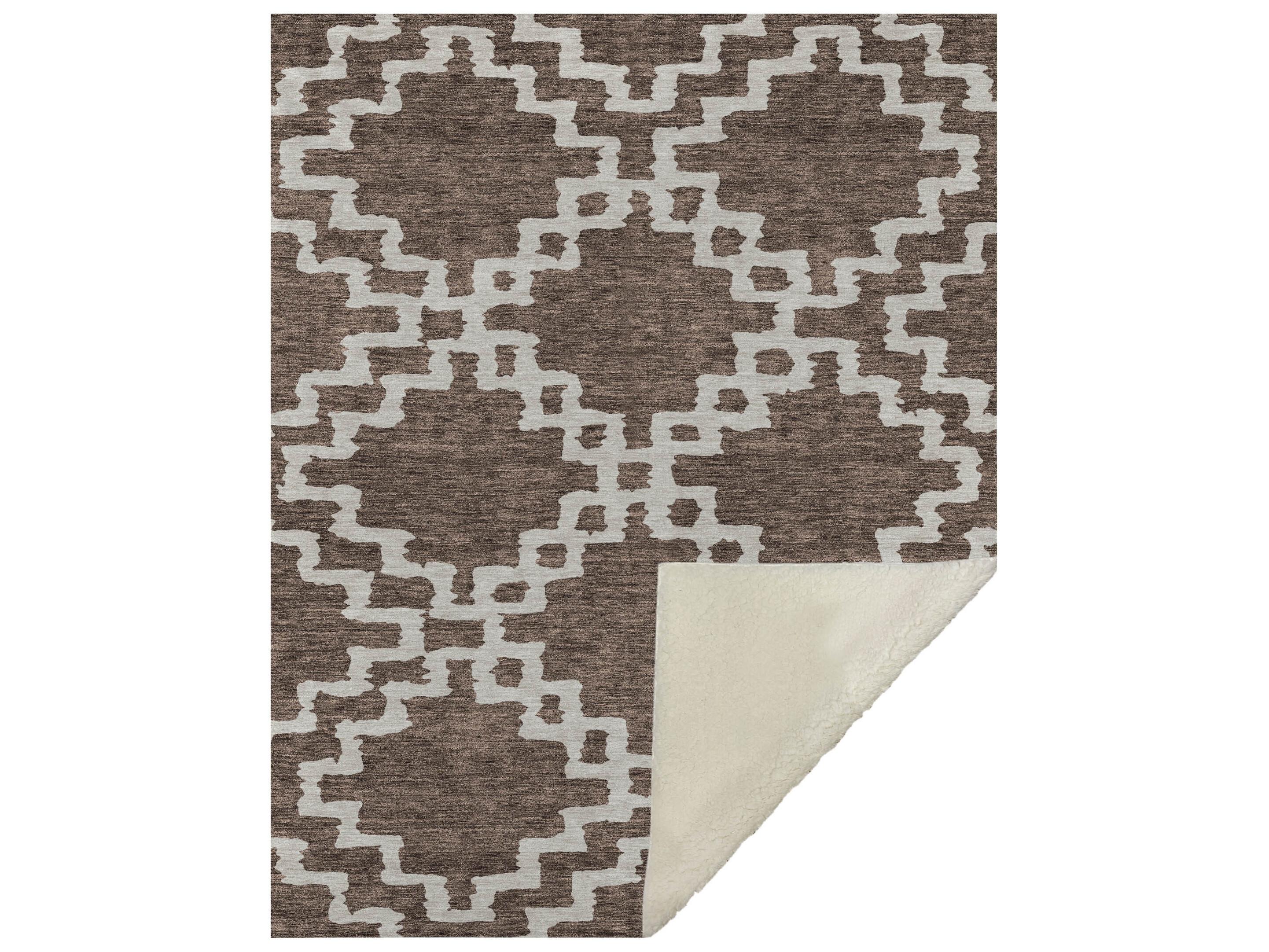 Dalyn Sherpa Brown Polyester Throw