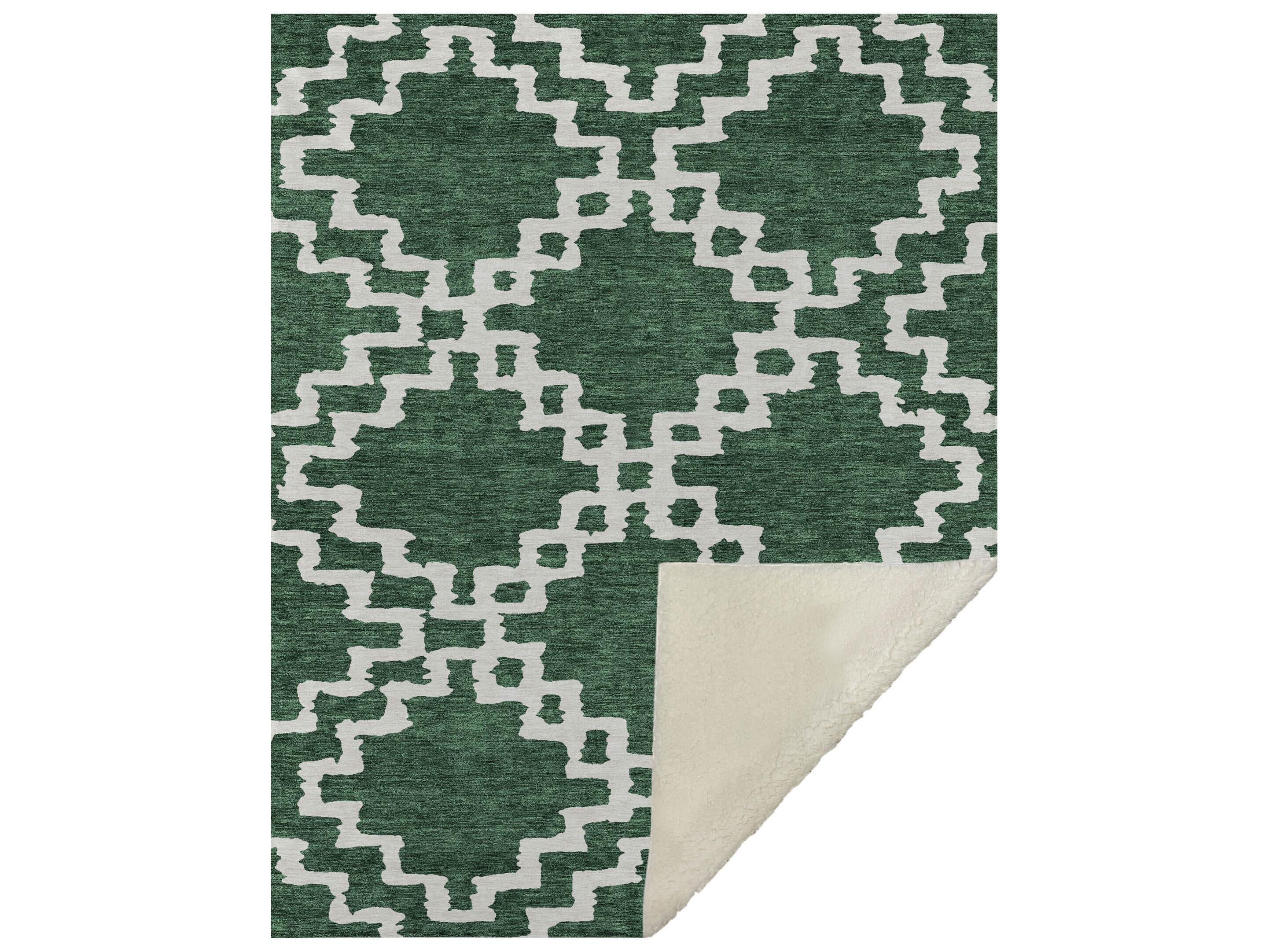 Dalyn Sherpa Green Polyester Throw