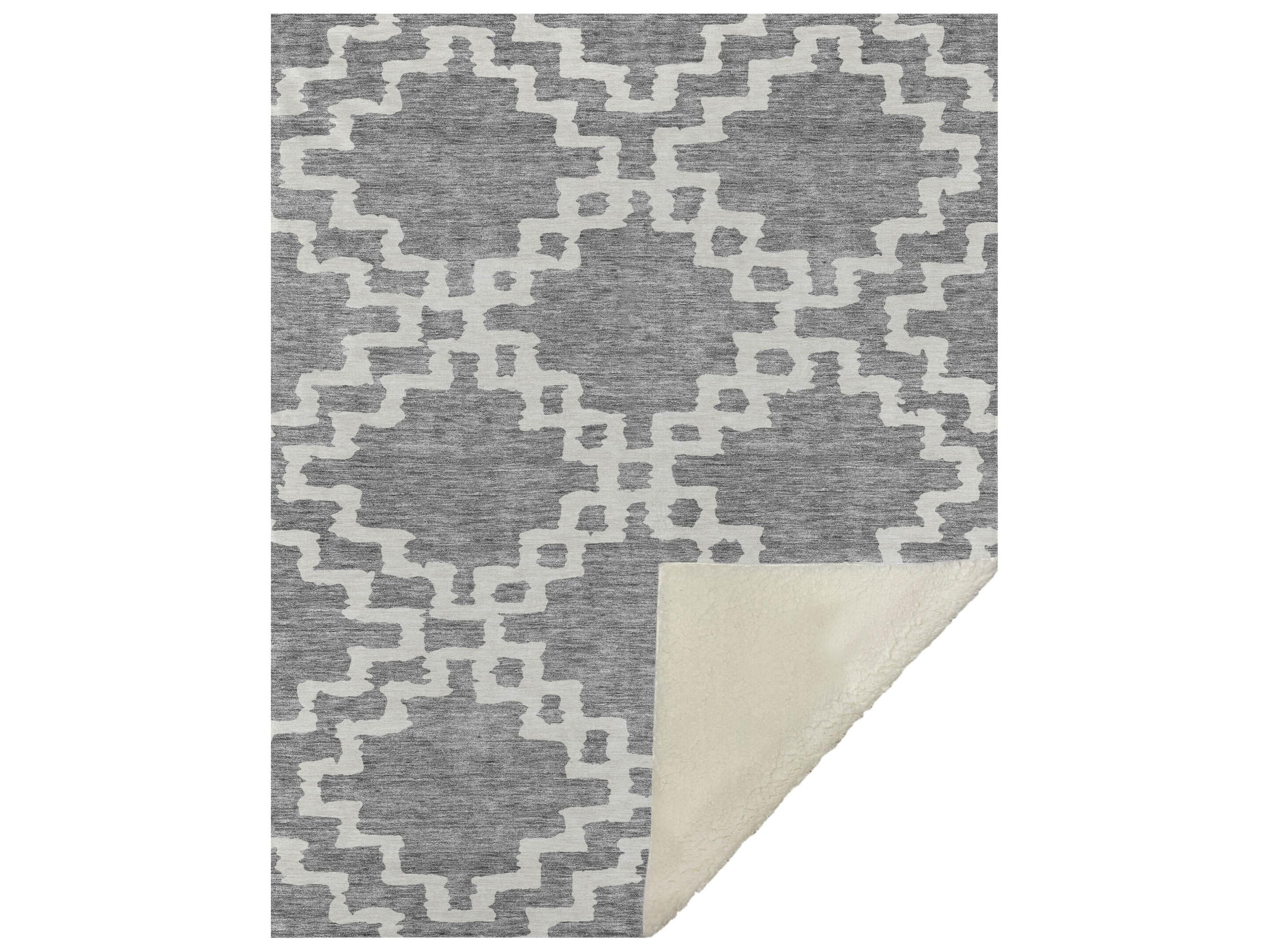 Dalyn Sherpa Gray Polyester Throw