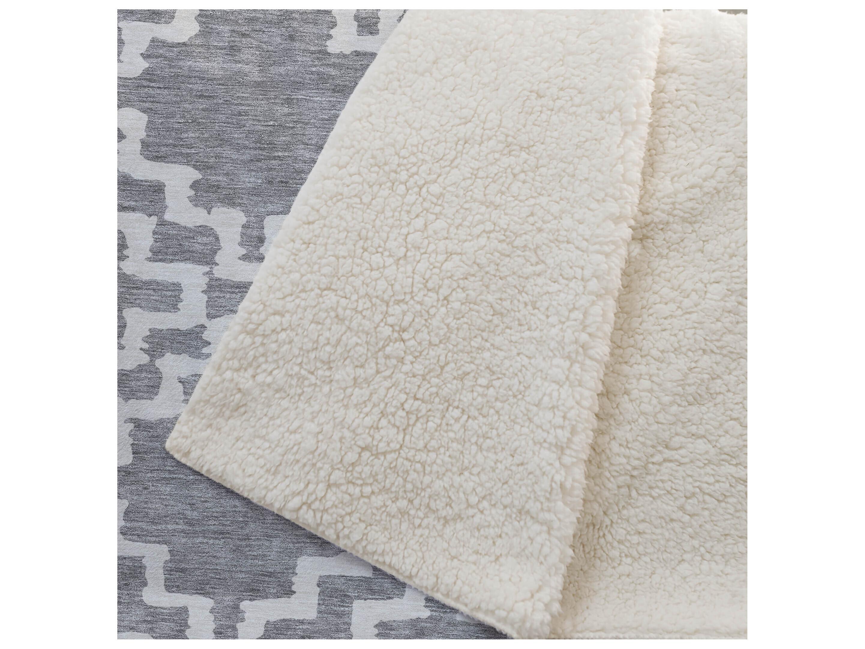 Dalyn Sherpa Gray Polyester Throw