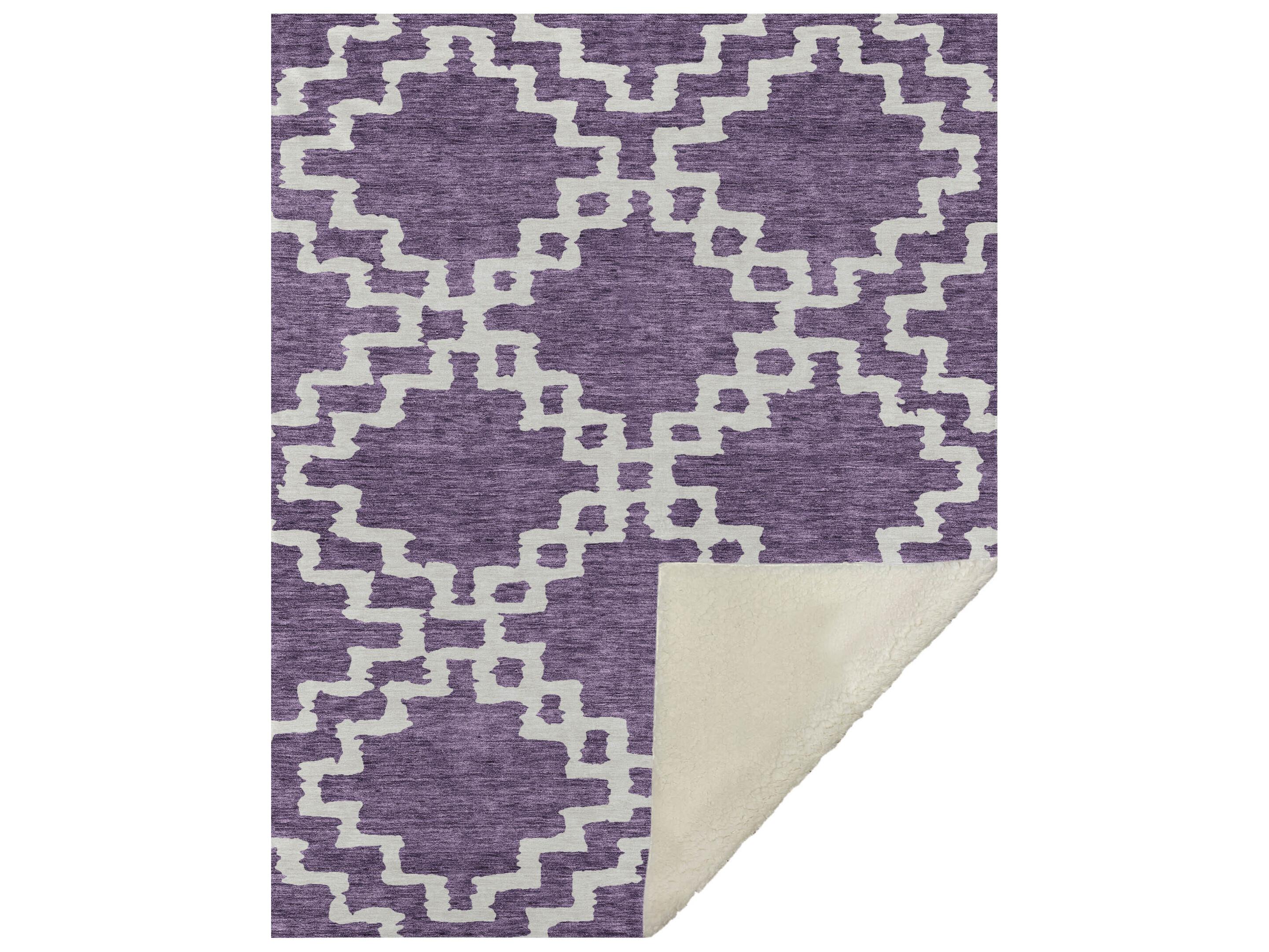 Dalyn Sherpa Purple Polyester Throw