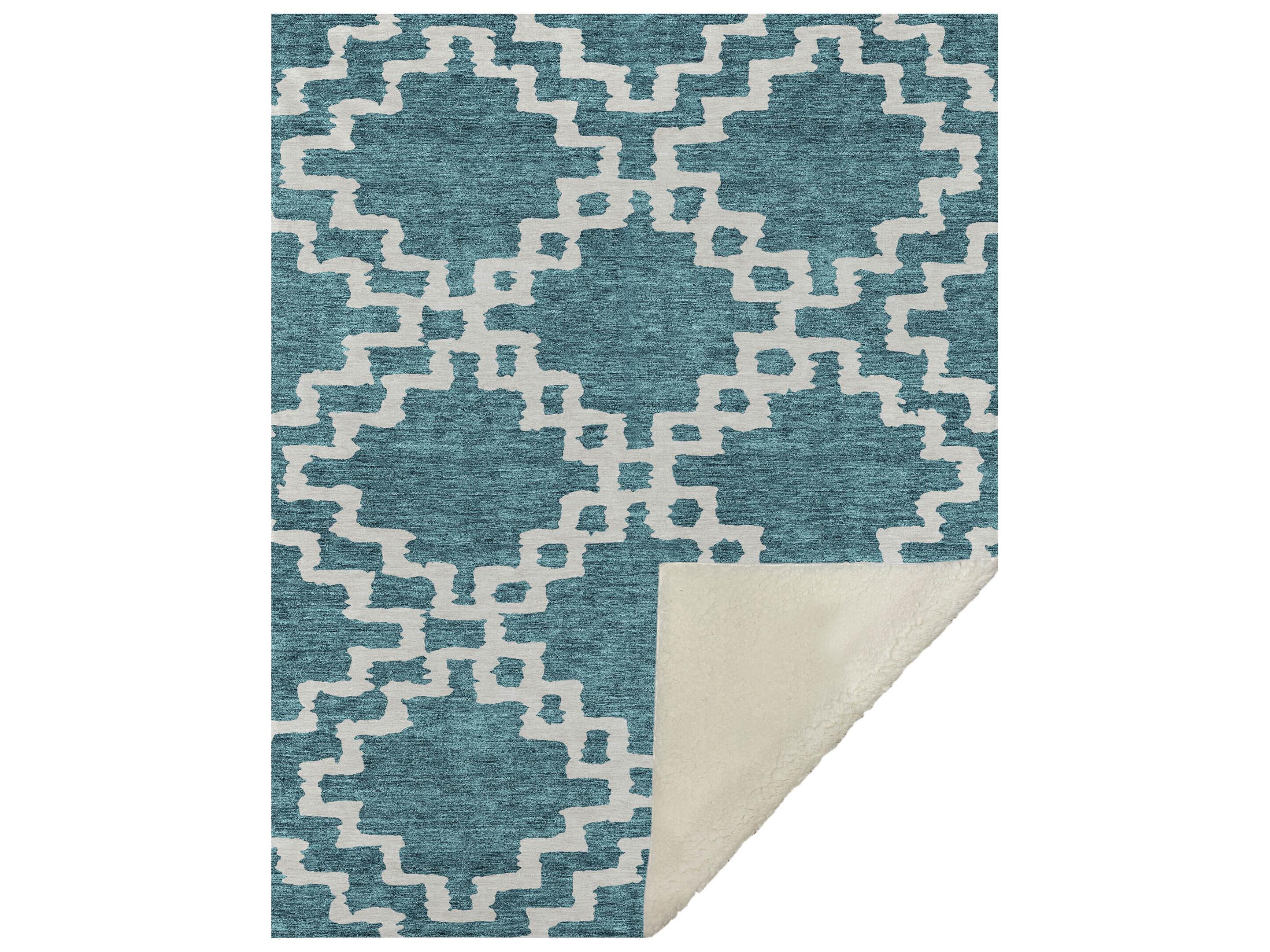Dalyn Sherpa Teal Polyester Throw