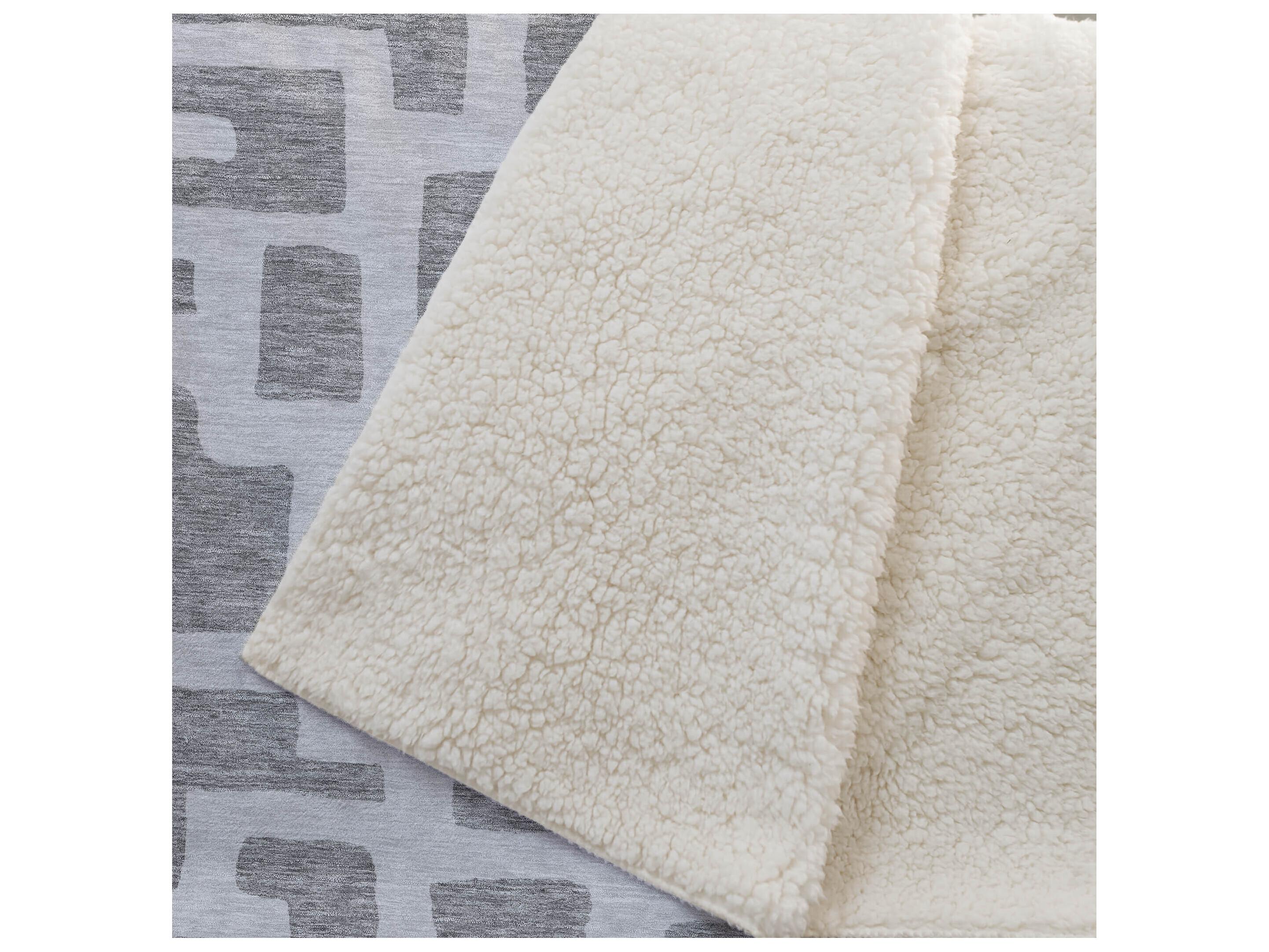 Dalyn Sherpa Gray Polyester Throw