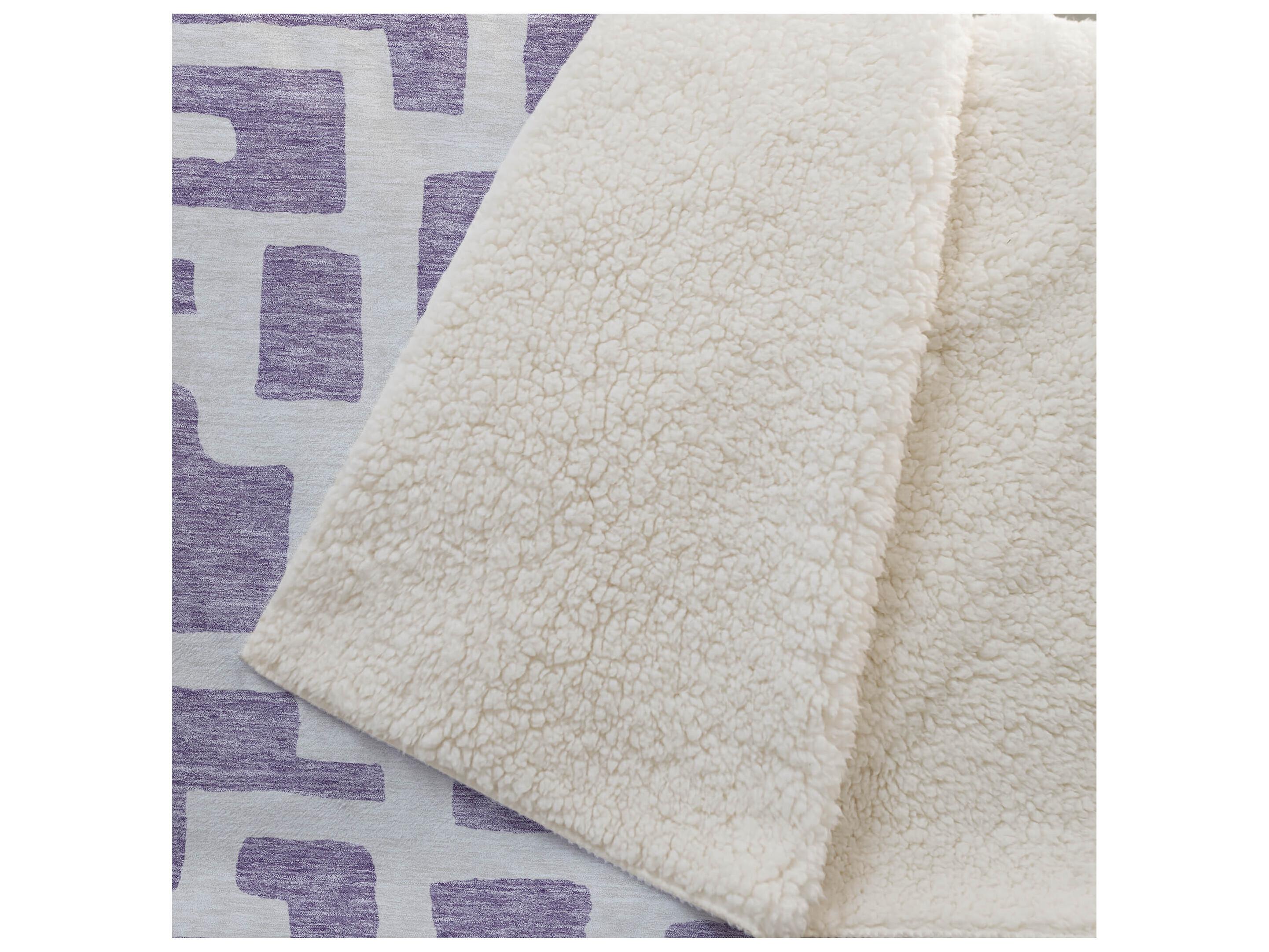 Dalyn Sherpa Purple Polyester Throw