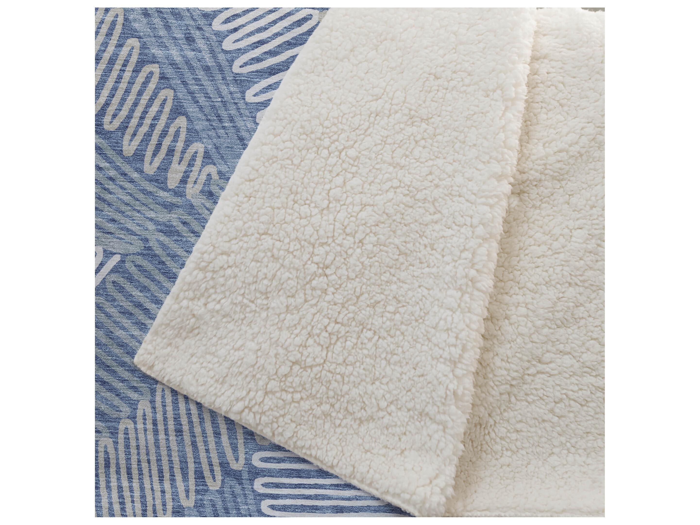 Dalyn Sherpa Blue Polyester Throw