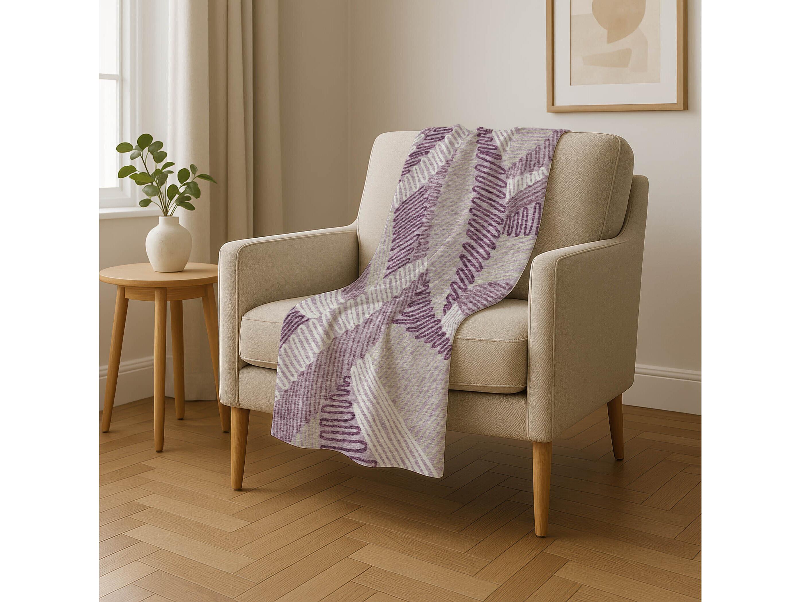 Dalyn Sherpa Purple Polyester Throw