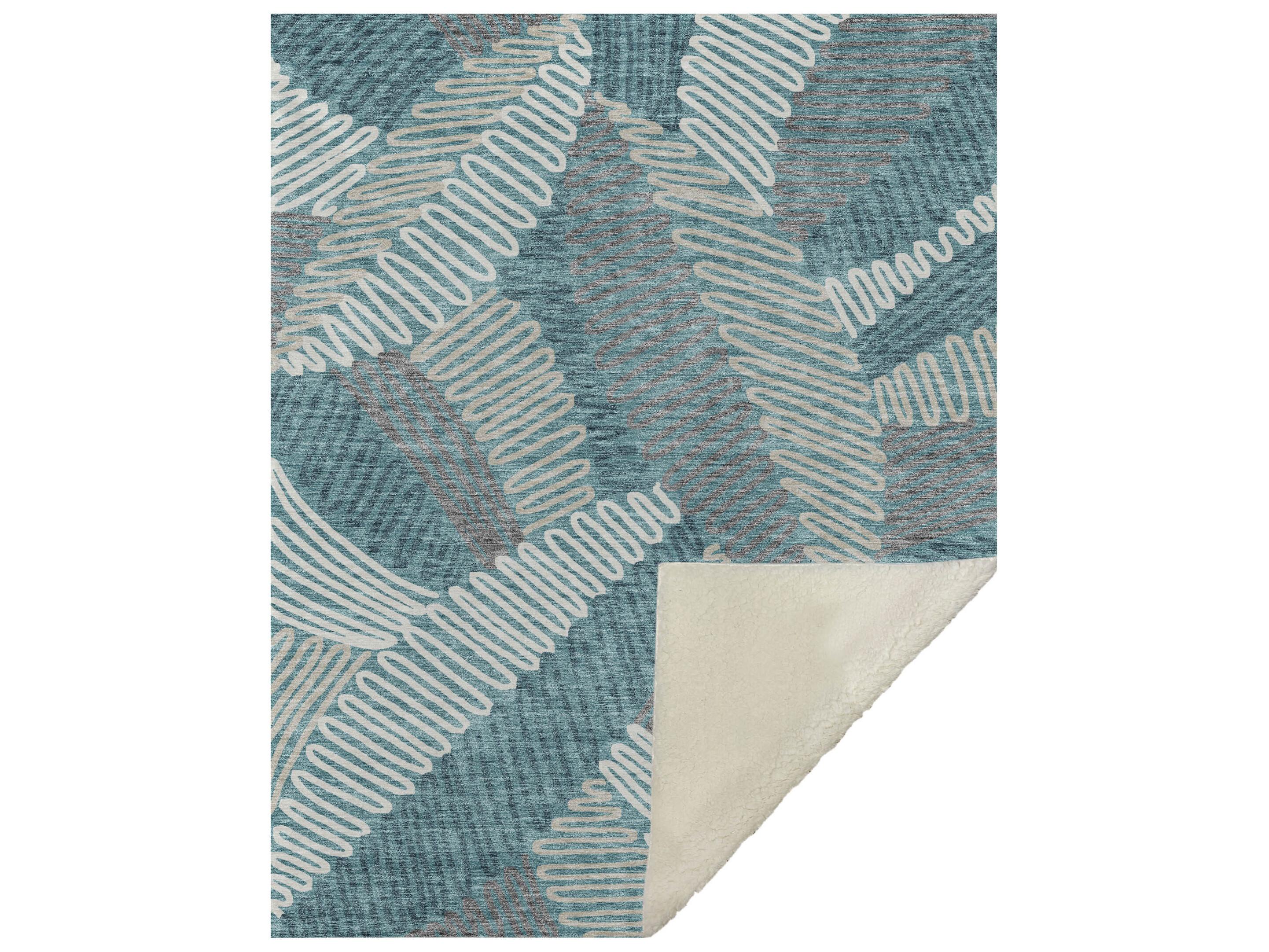 Dalyn Sherpa Teal Polyester Throw