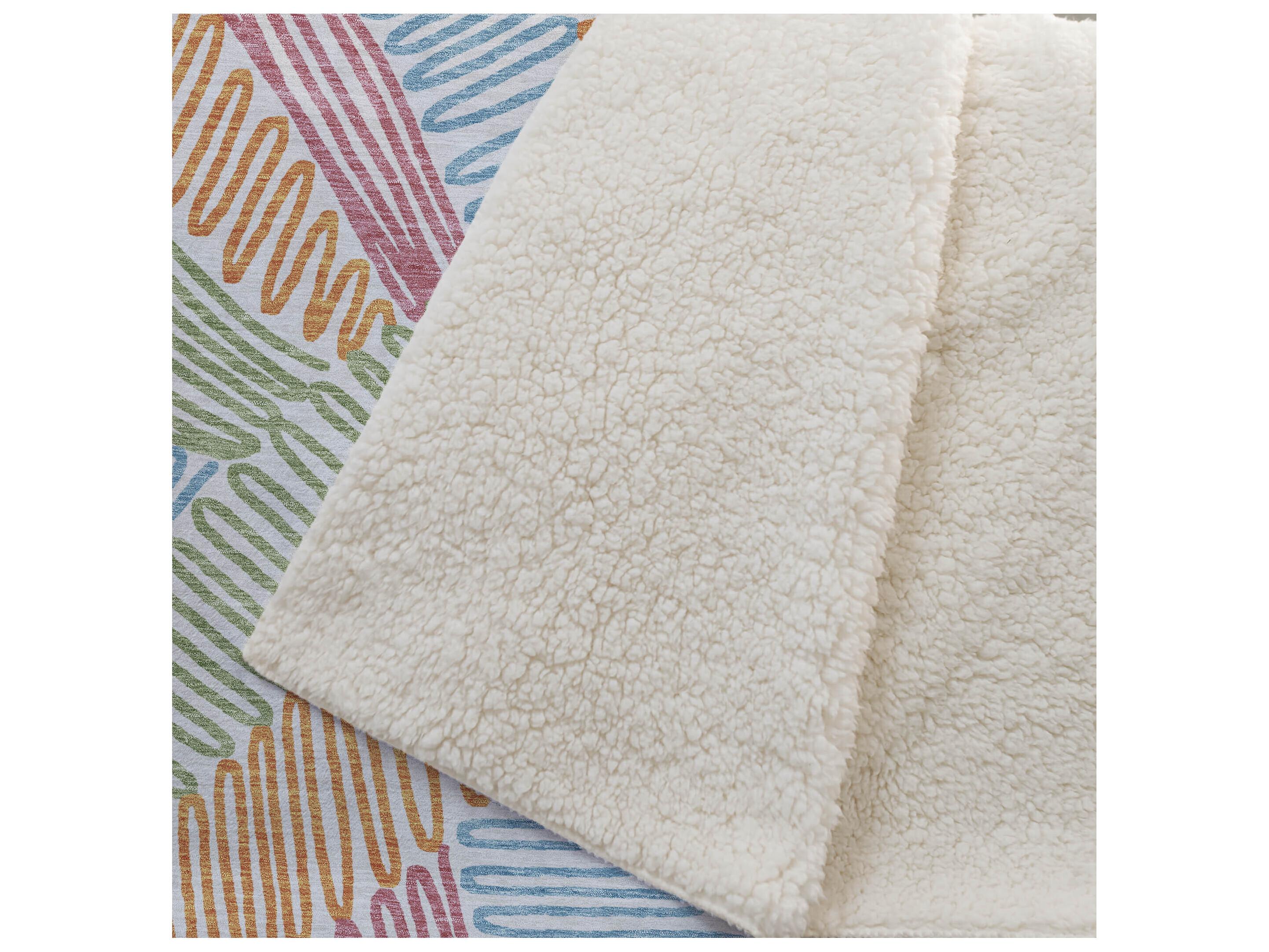 Dalyn Sherpa Ivory Polyester Throw