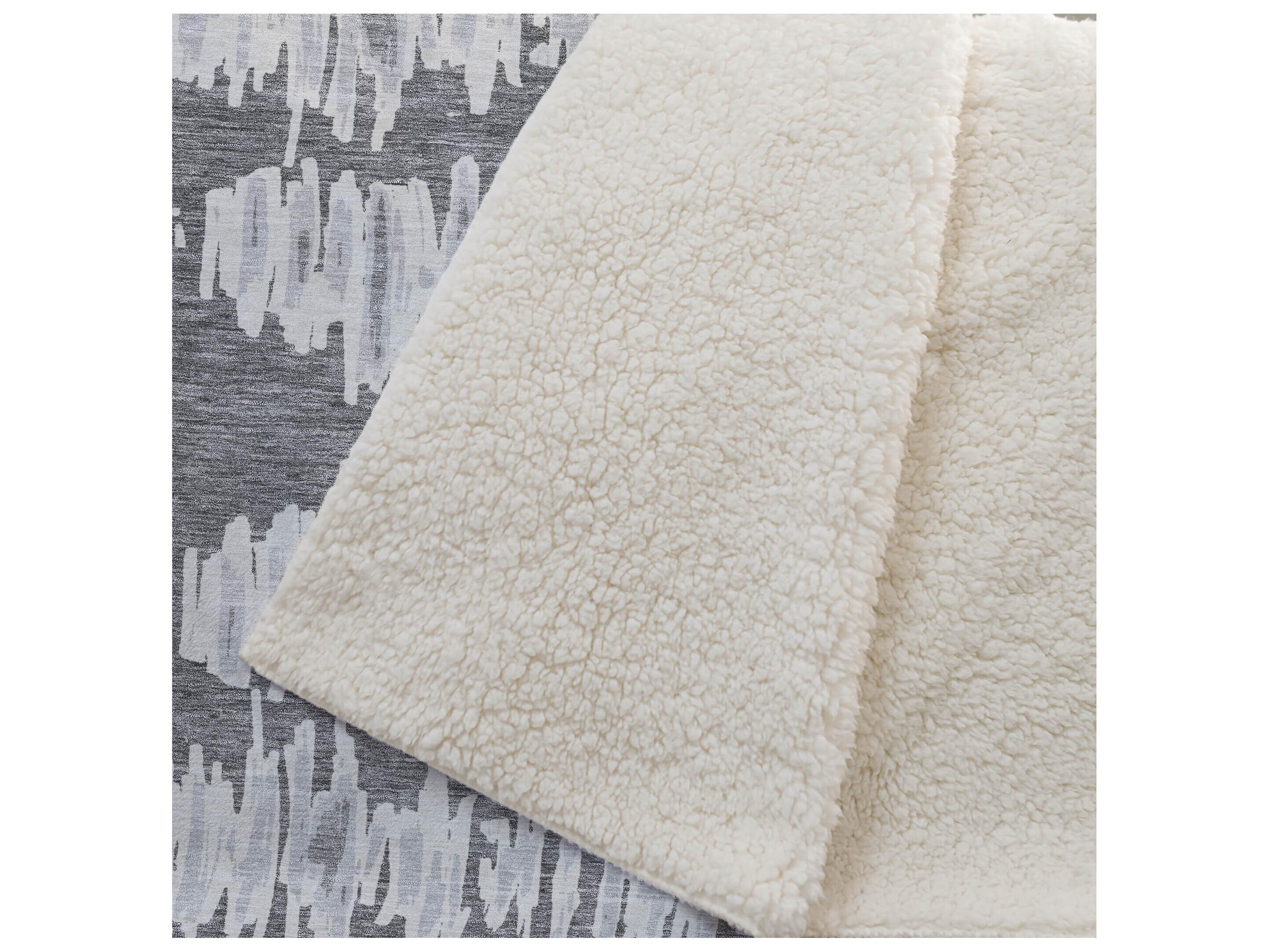 Dalyn Sherpa Gray Polyester Throw