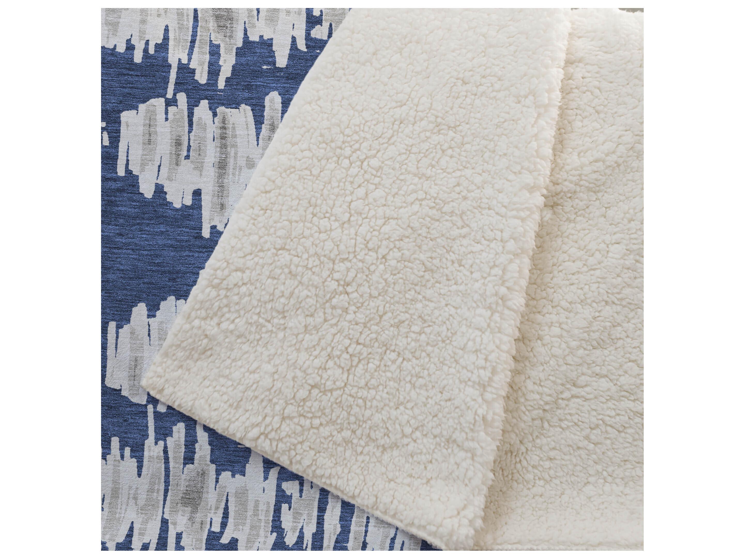 Dalyn Sherpa Blue Polyester Throw