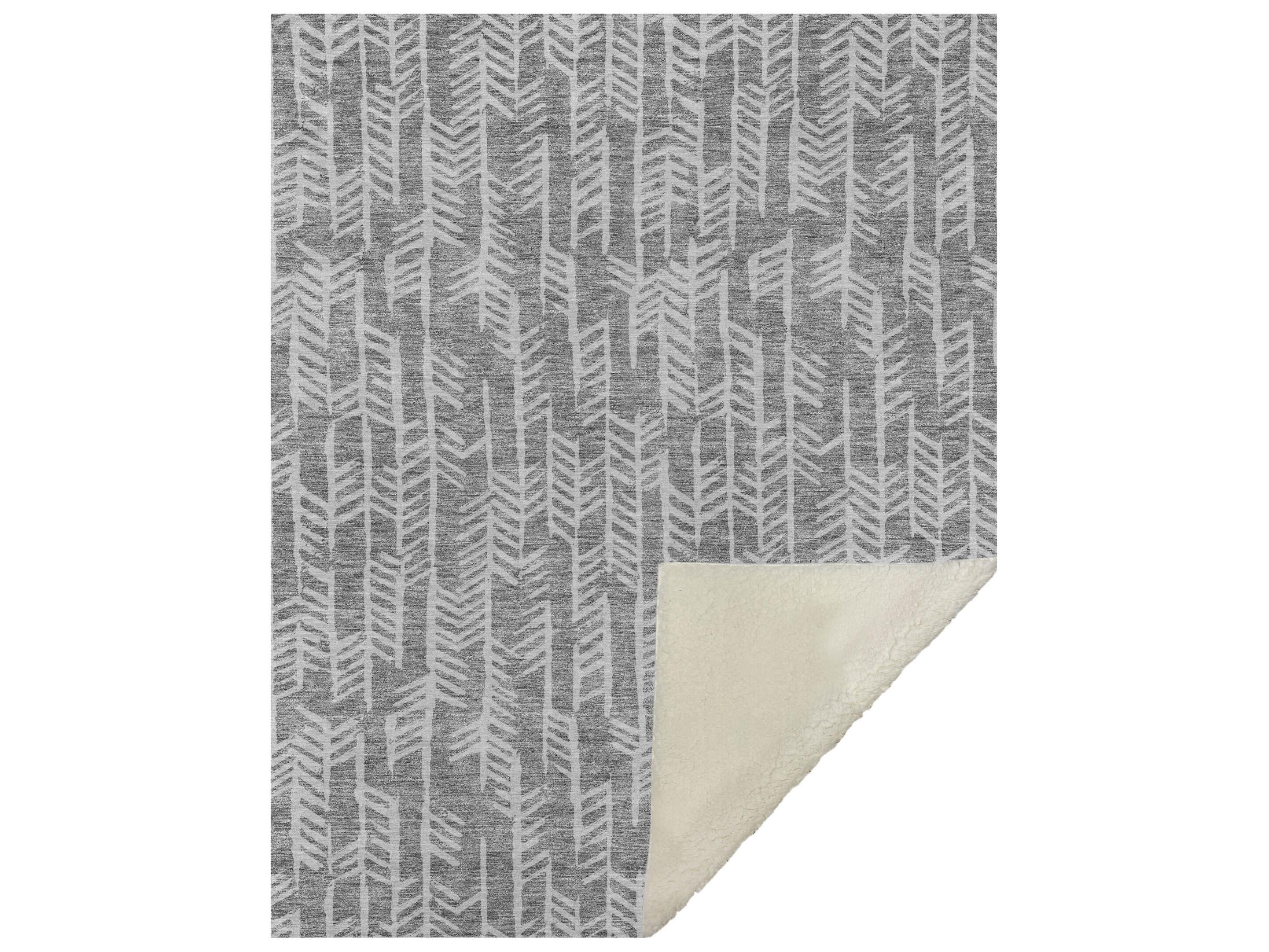 Dalyn Sherpa Gray Polyester Throw