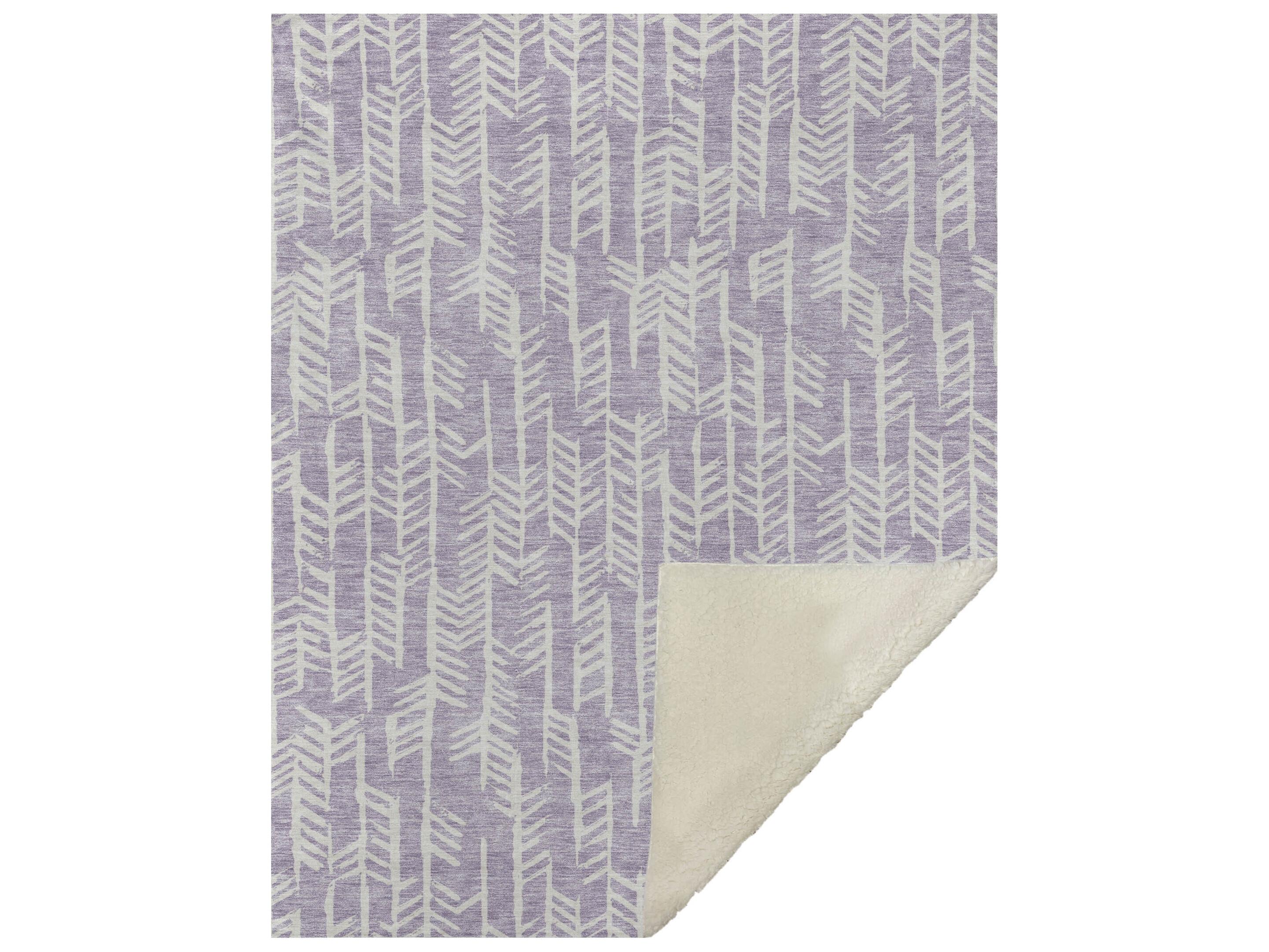 Dalyn Sherpa Purple Polyester Throw