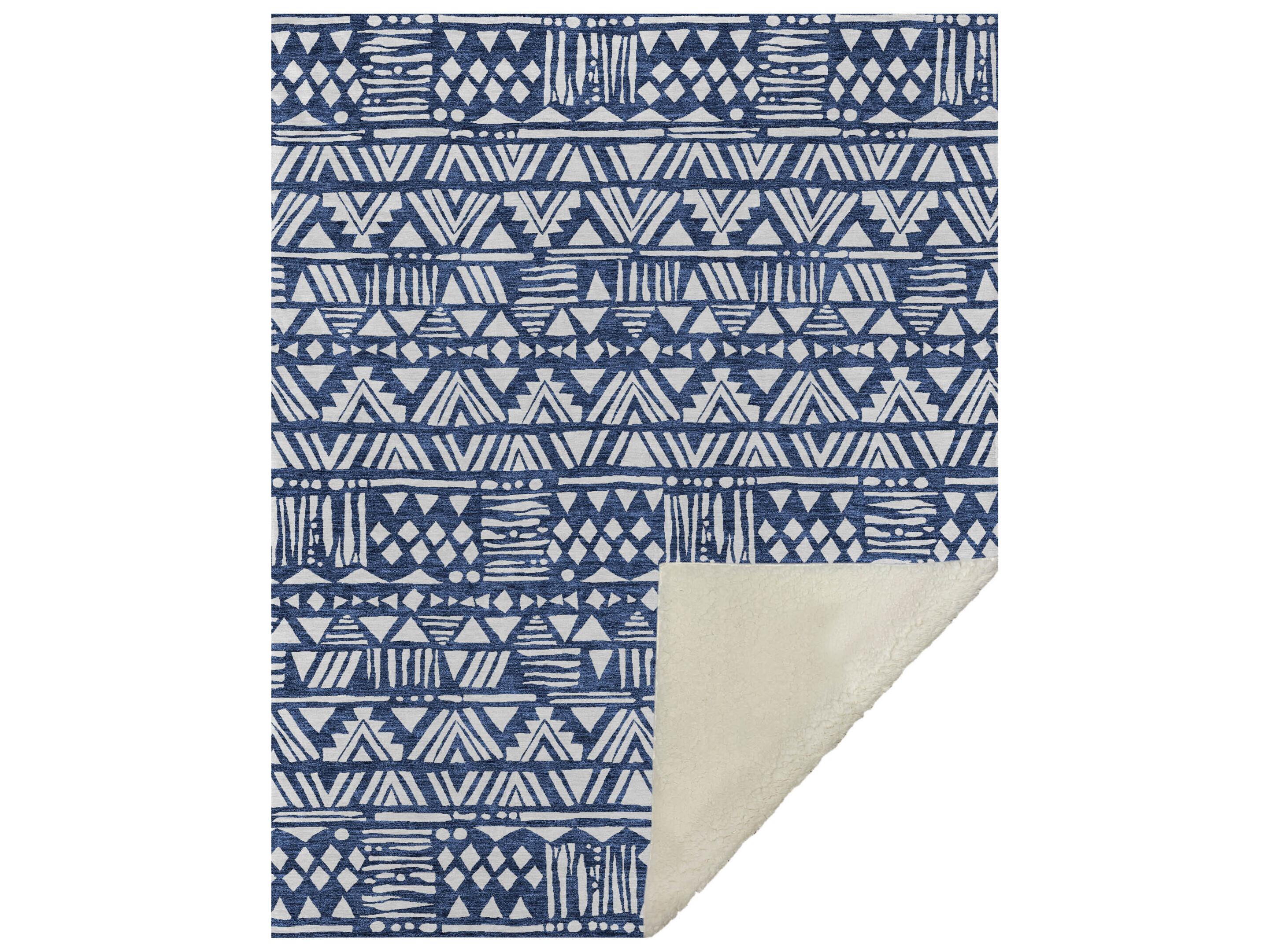 Dalyn Sherpa Blue Polyester Throw