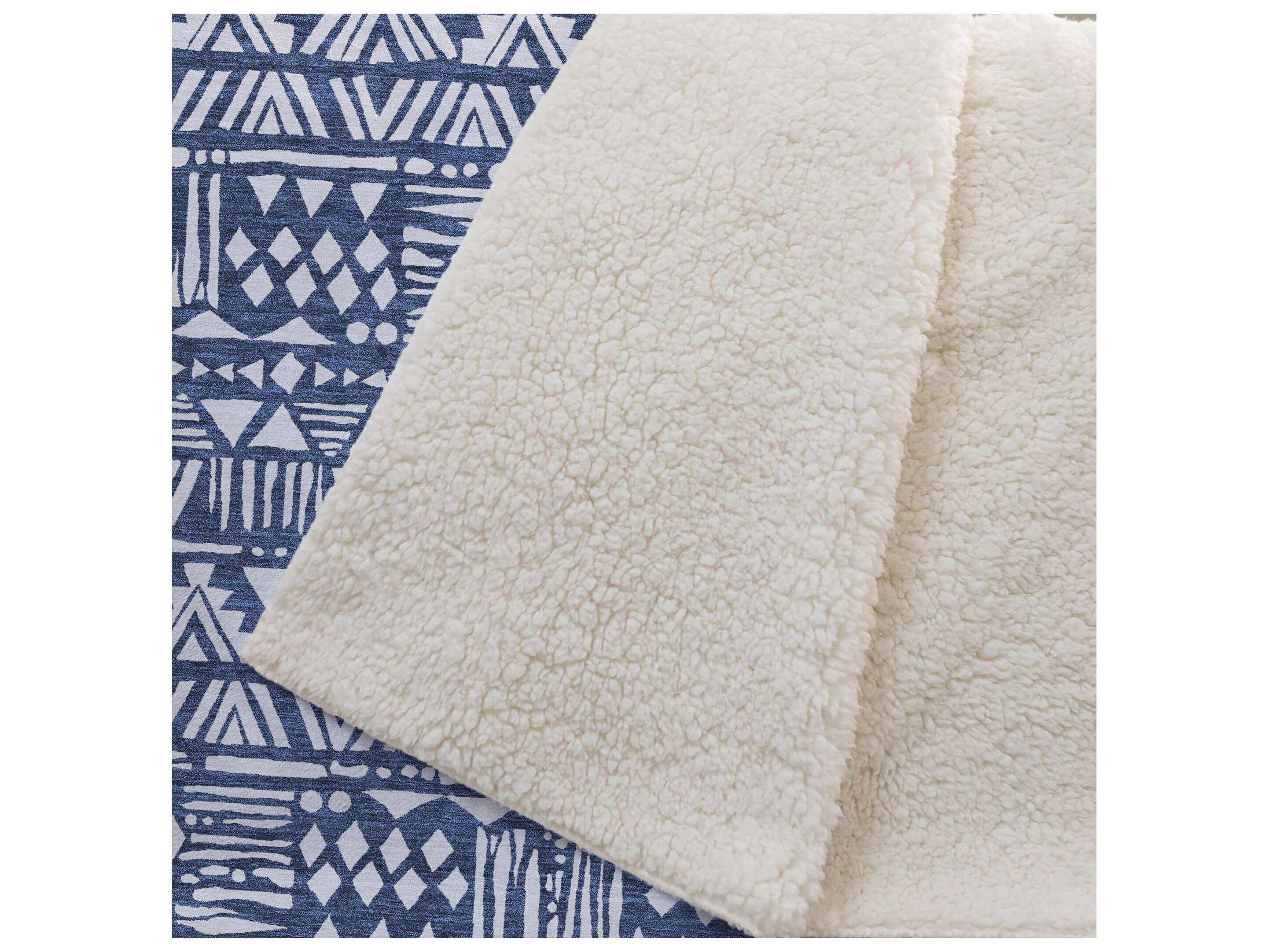 Dalyn Sherpa Blue Polyester Throw