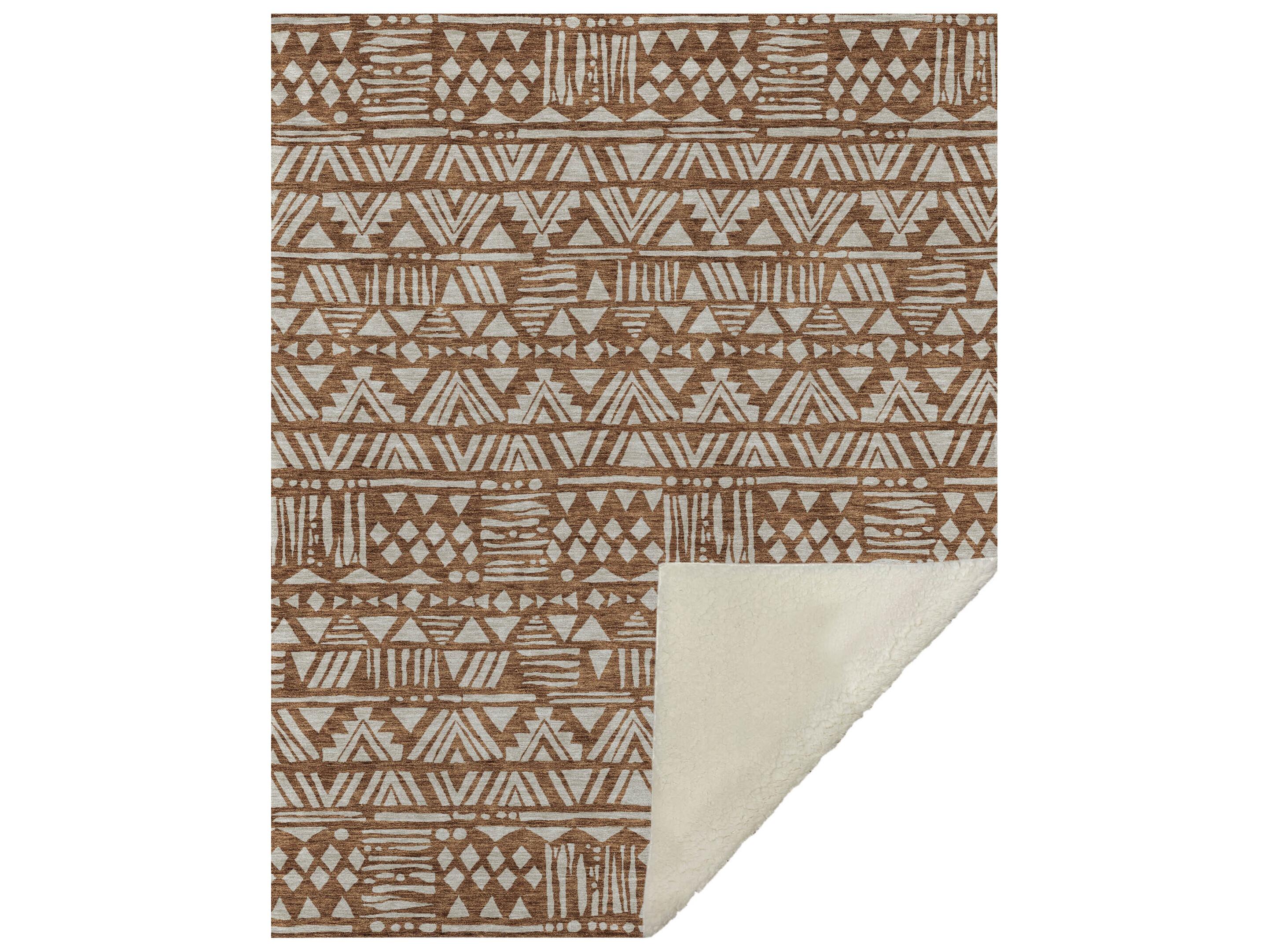 Dalyn Sherpa Orange Polyester Throw