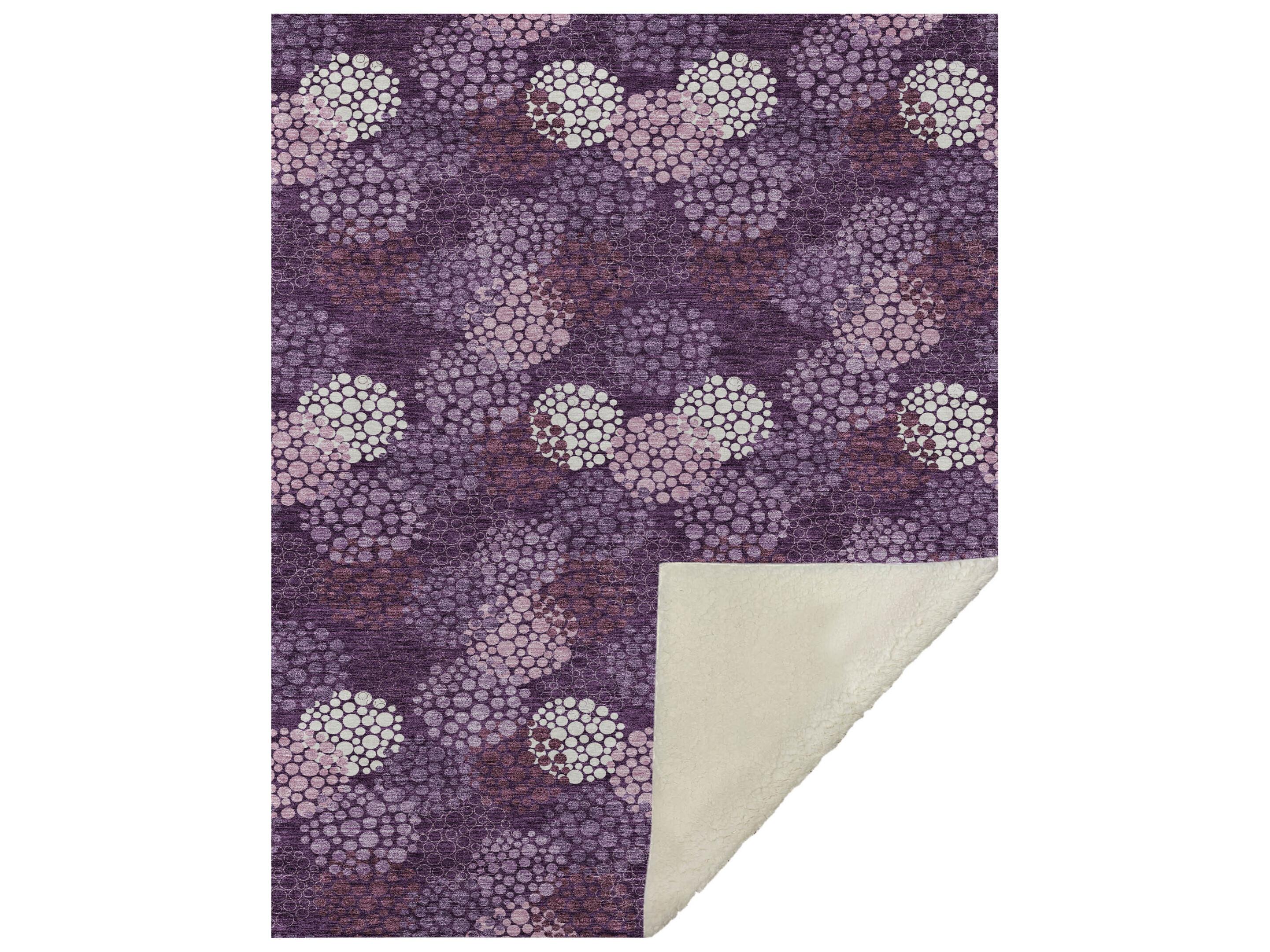 Dalyn Sherpa Purple Polyester Throw
