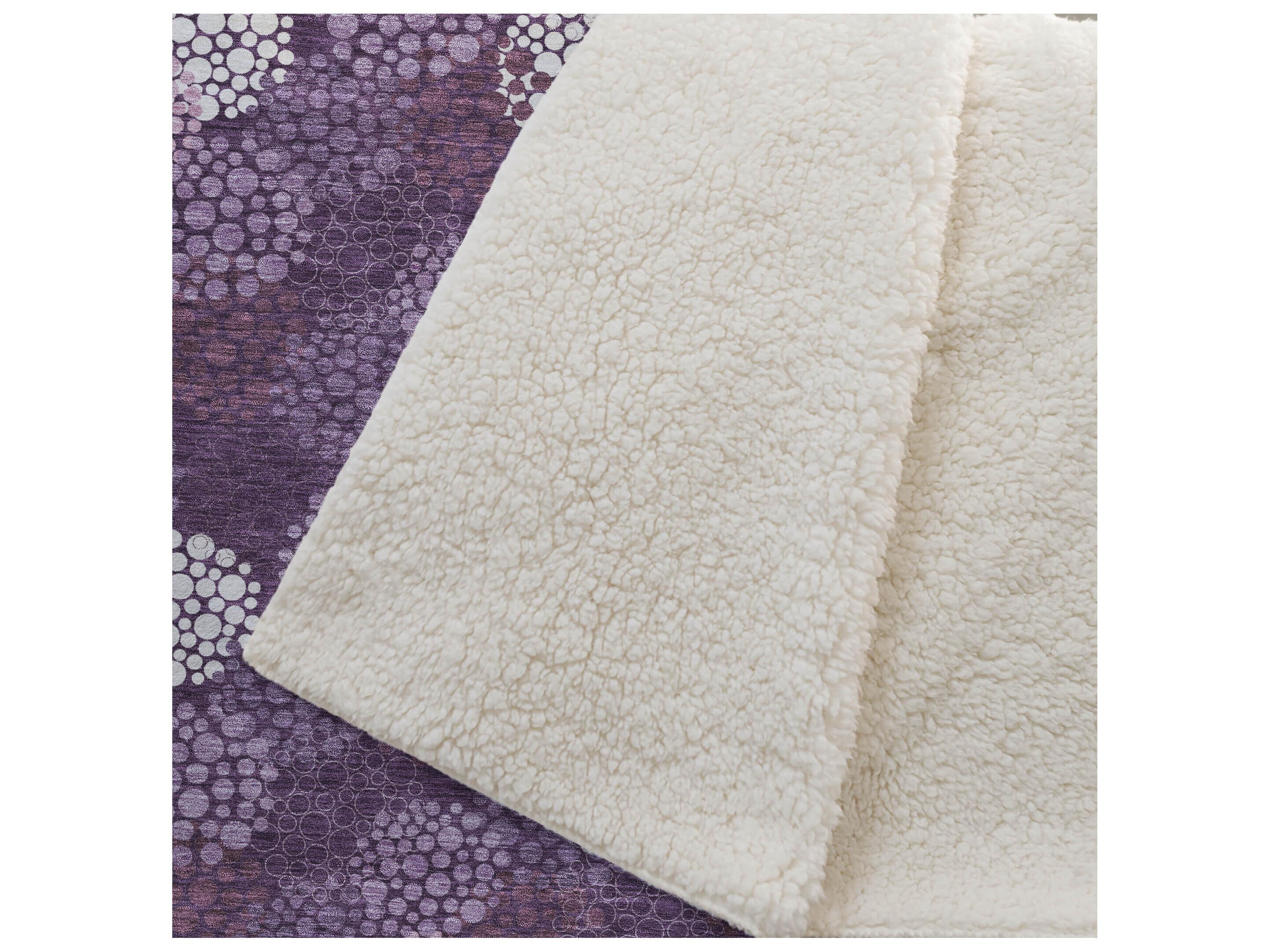 Dalyn Sherpa Purple Polyester Throw
