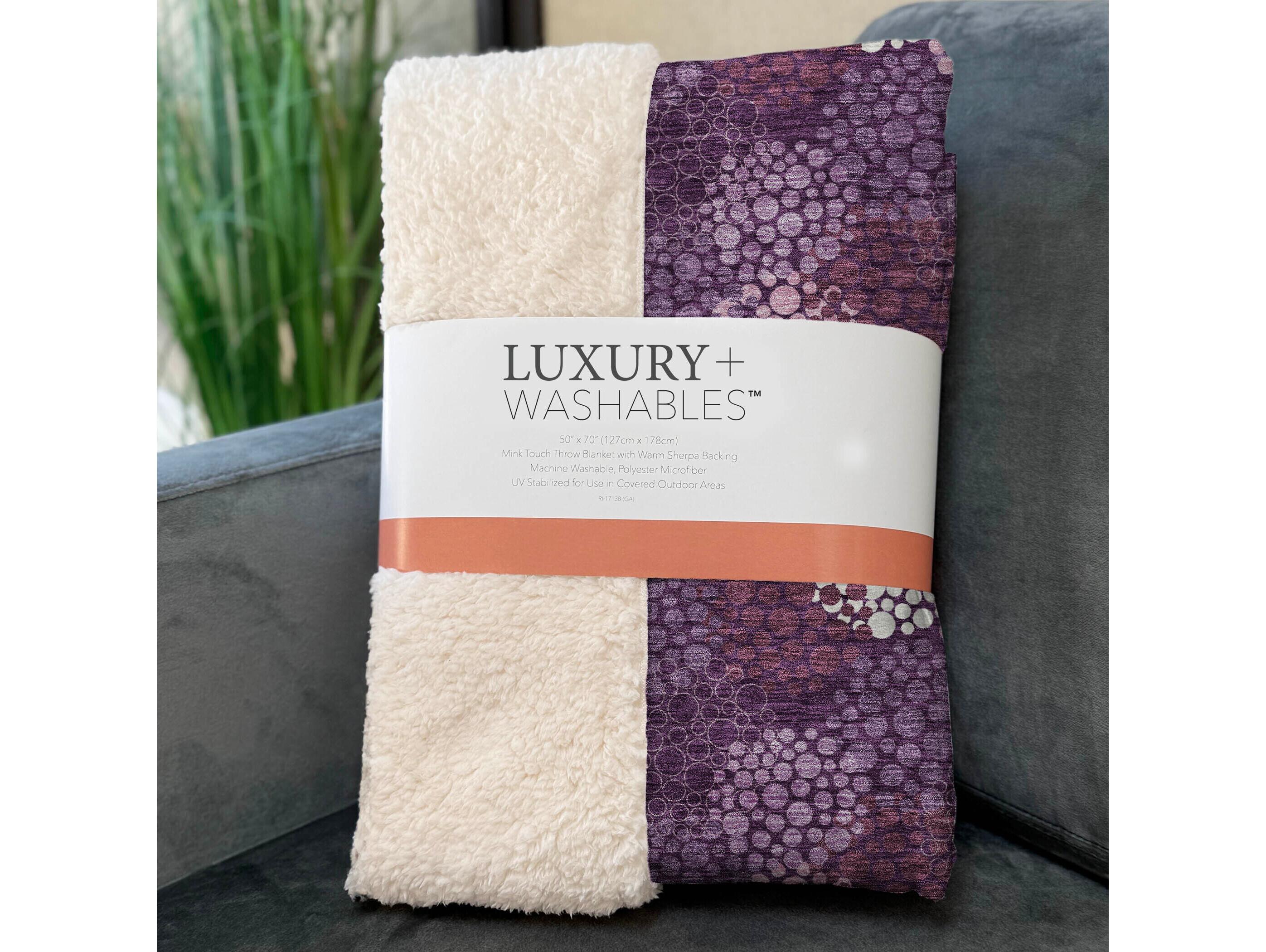 Dalyn Sherpa Purple Polyester Throw