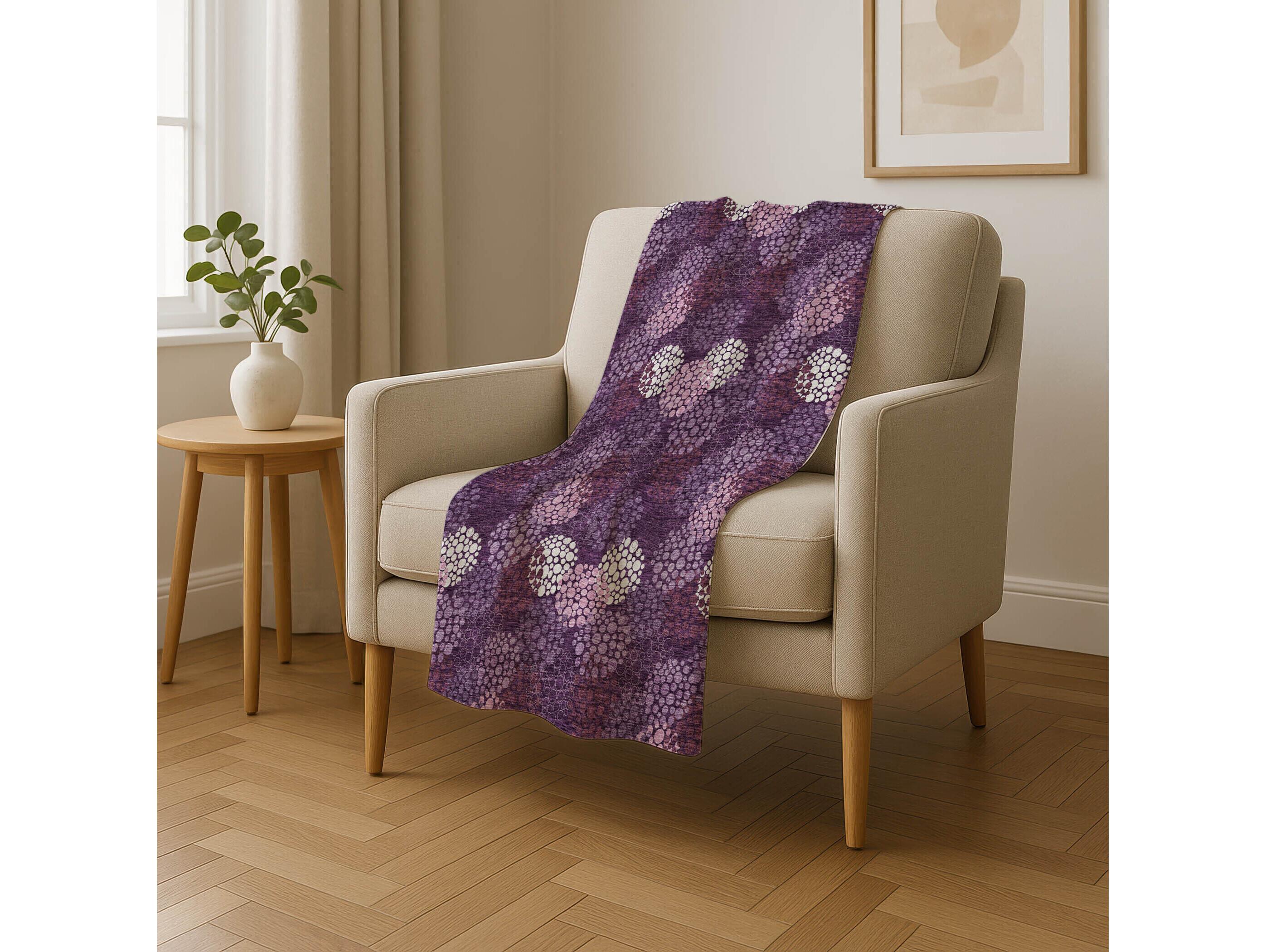 Dalyn Sherpa Purple Polyester Throw
