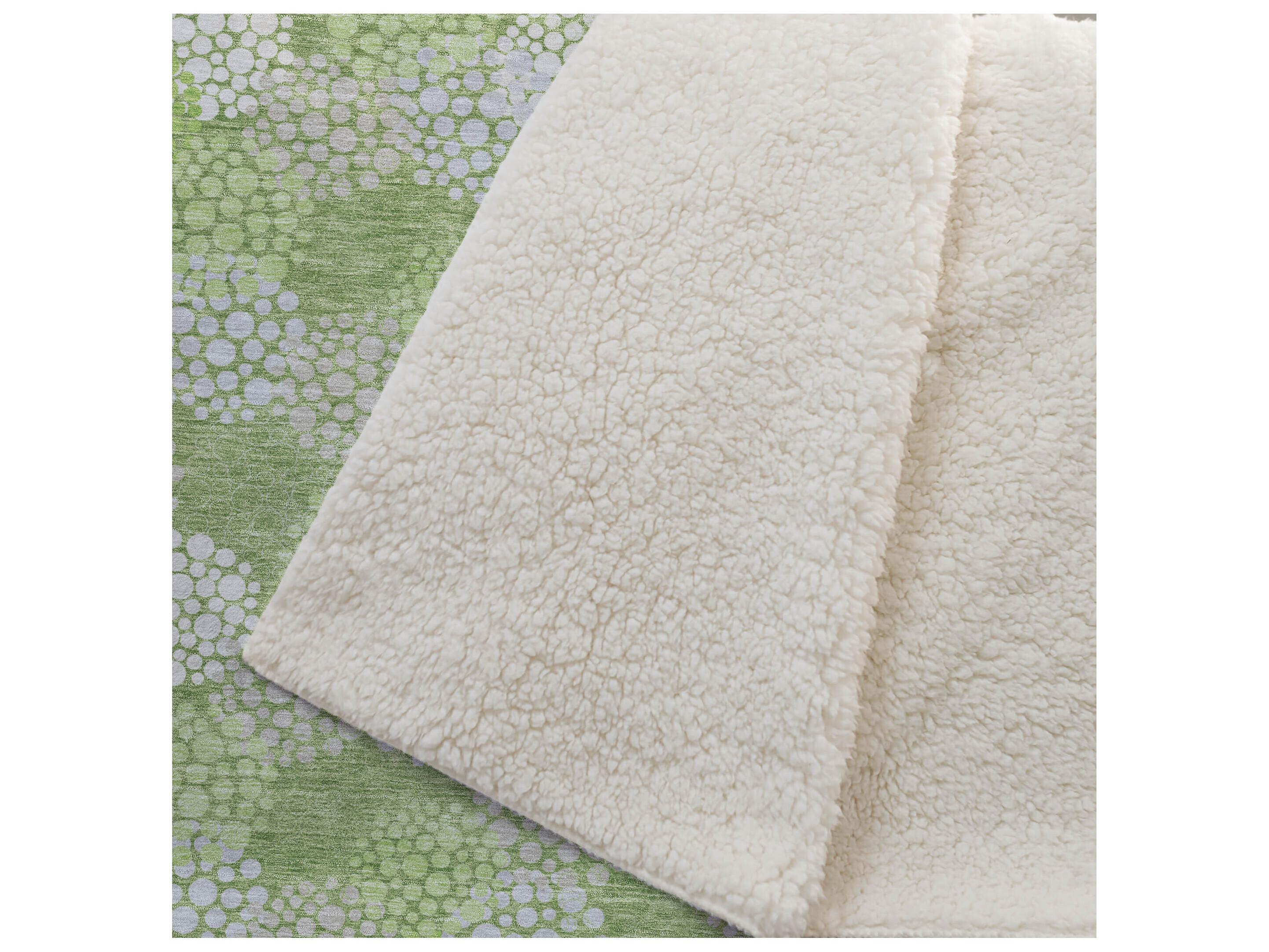 Dalyn Sherpa Green Polyester Throw