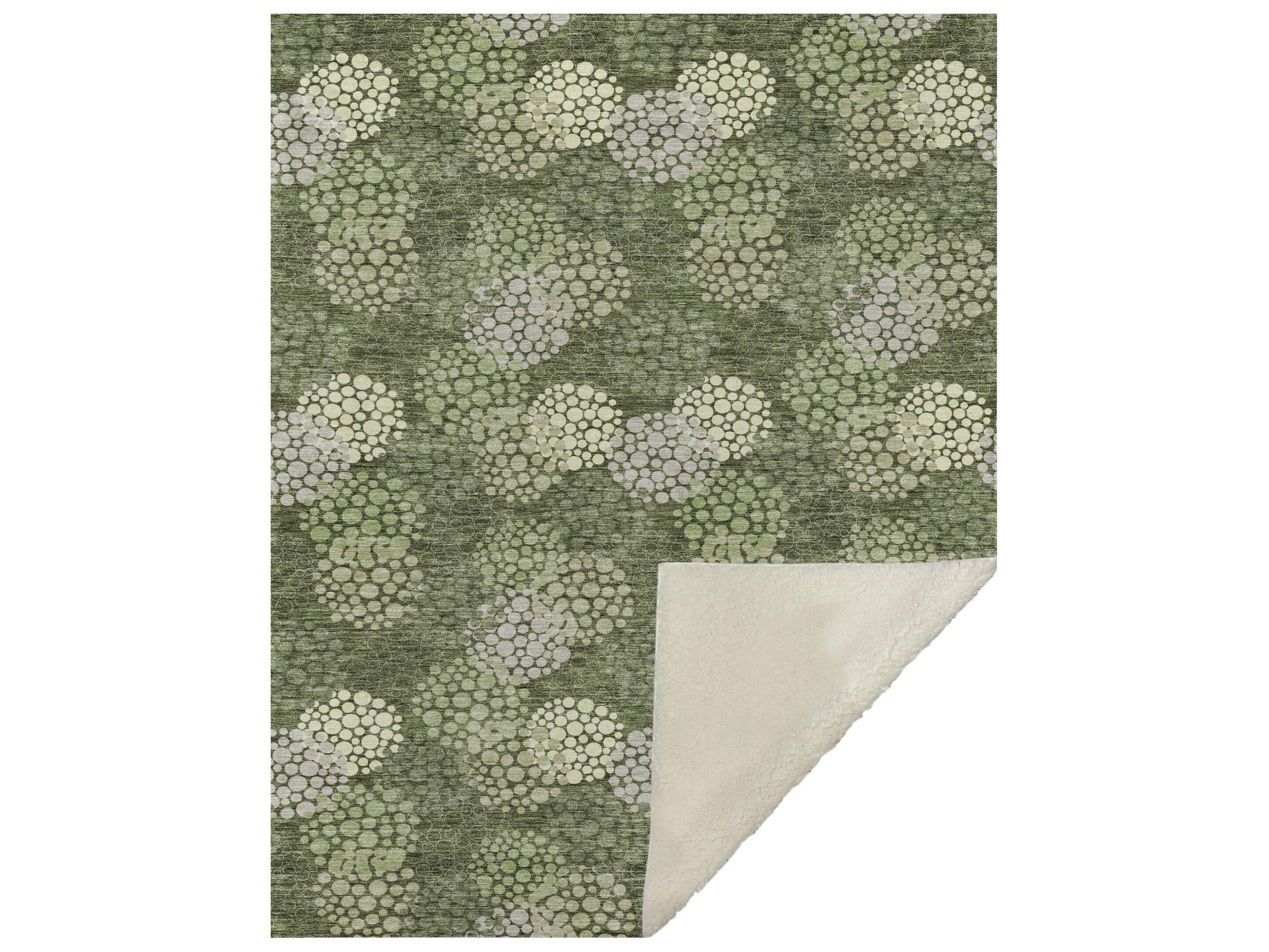 Dalyn Sherpa Green Polyester Throw